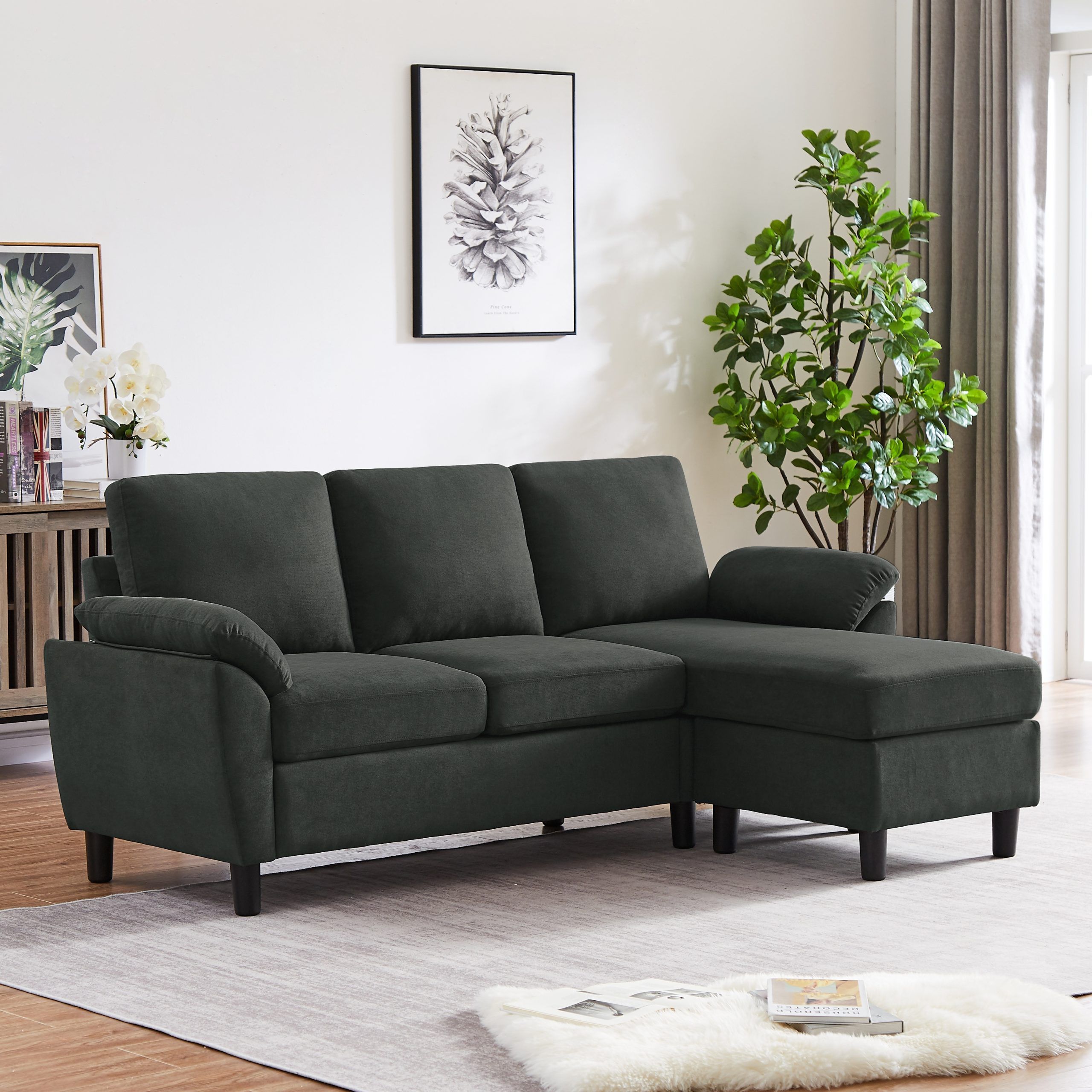Modern Sectional Sofa Couch L Shaped With Removable Armrest, Convertible  Couch With Reversible Ottoman For Living Room – Bed Bath & Beyond – 36983057 For Modern L Shaped Sofa Sectionals (View 2 of 15)