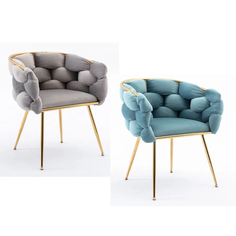 Modern Velvet Single Sofa Chair Upholstered Accent Chair W/ Metal Legs  Gray/Blue | Ebay In Modern Velvet Upholstered Recliner Chairs (Photo 15 of 15)