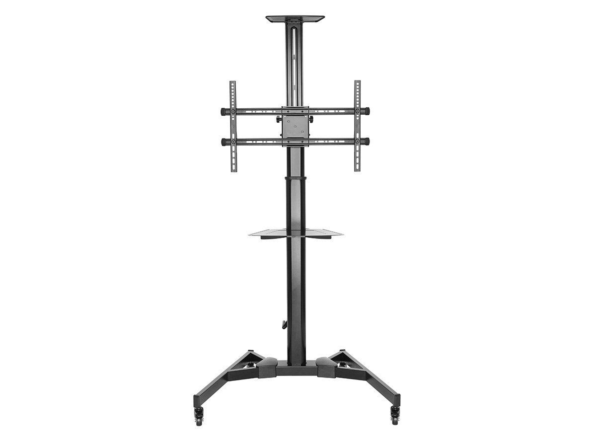 Monoprice Platinum Tilt Rolling Tv Cart Stand Height Adjustable With Shelf  For 37" To 70" Tvs Up To 110Lbs, Max Vesa 600X400 – Monoprice For Foldable Portable Adjustable Tv Stands (View 13 of 15)