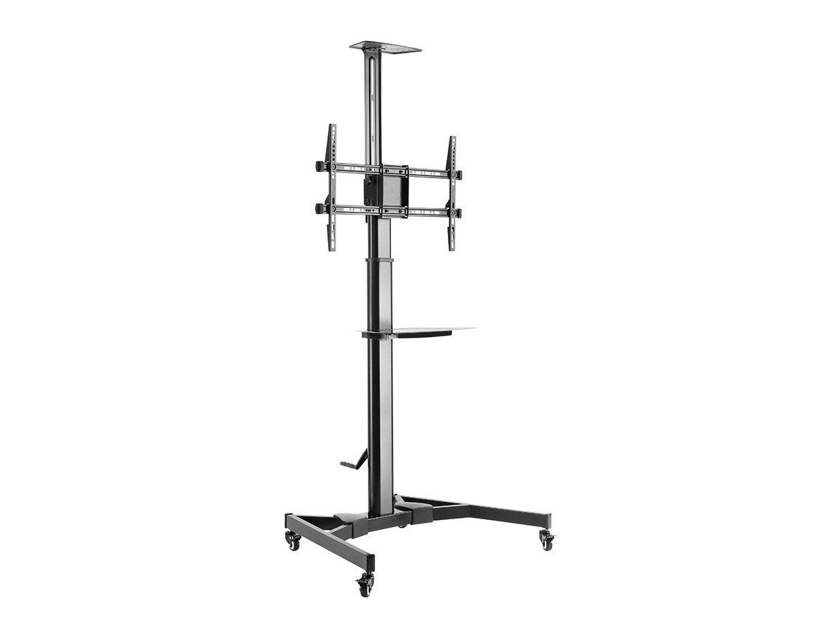 Monoprice Platinum Tilt Rolling Tv Cart Stand Height Adjustable With Shelf  For 37" To 70" Tvs Up To 110Lbs, Max Vesa 600X400 – Monoprice In Mobile Tilt Rolling Tv Stands (Photo 3 of 15)