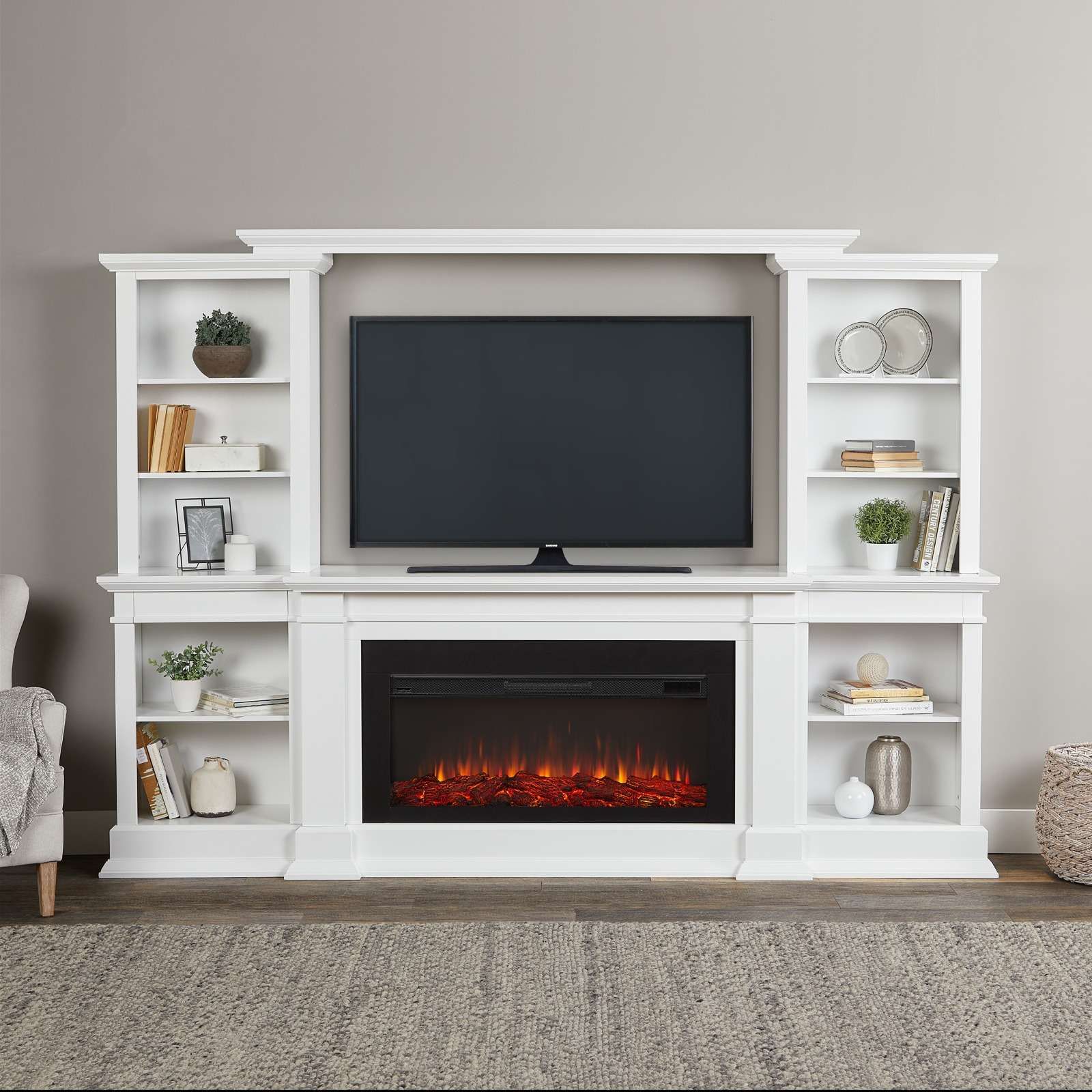 Monte Vista Landscape Electric Fireplace Media Console – Real Flame® Inside Electric Fireplace Entertainment Centers (View 6 of 15)
