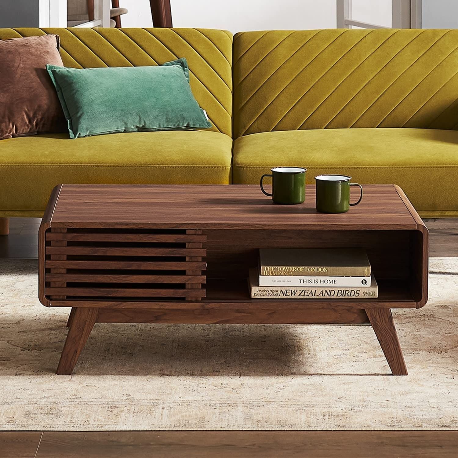 Mopio Ensley Mid Century Modern Coffee Table With Dual Side Storage,  Centerpiece For Your Living Room – On Sale – Bed Bath & Beyond – 35279177 Throughout Wooden Mid Century Coffee Tables (View 14 of 15)