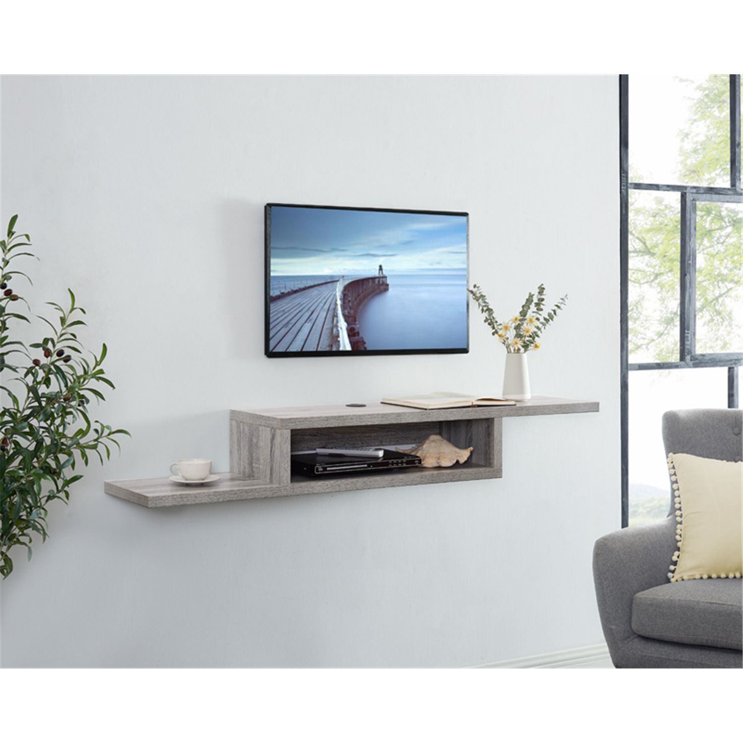 Naomi Home Athena Wall Mounted Floating Tv Stand For 65" Tv – Naomi Home Intended For Wall Mounted Floating Tv Stands (Photo 2 of 15)