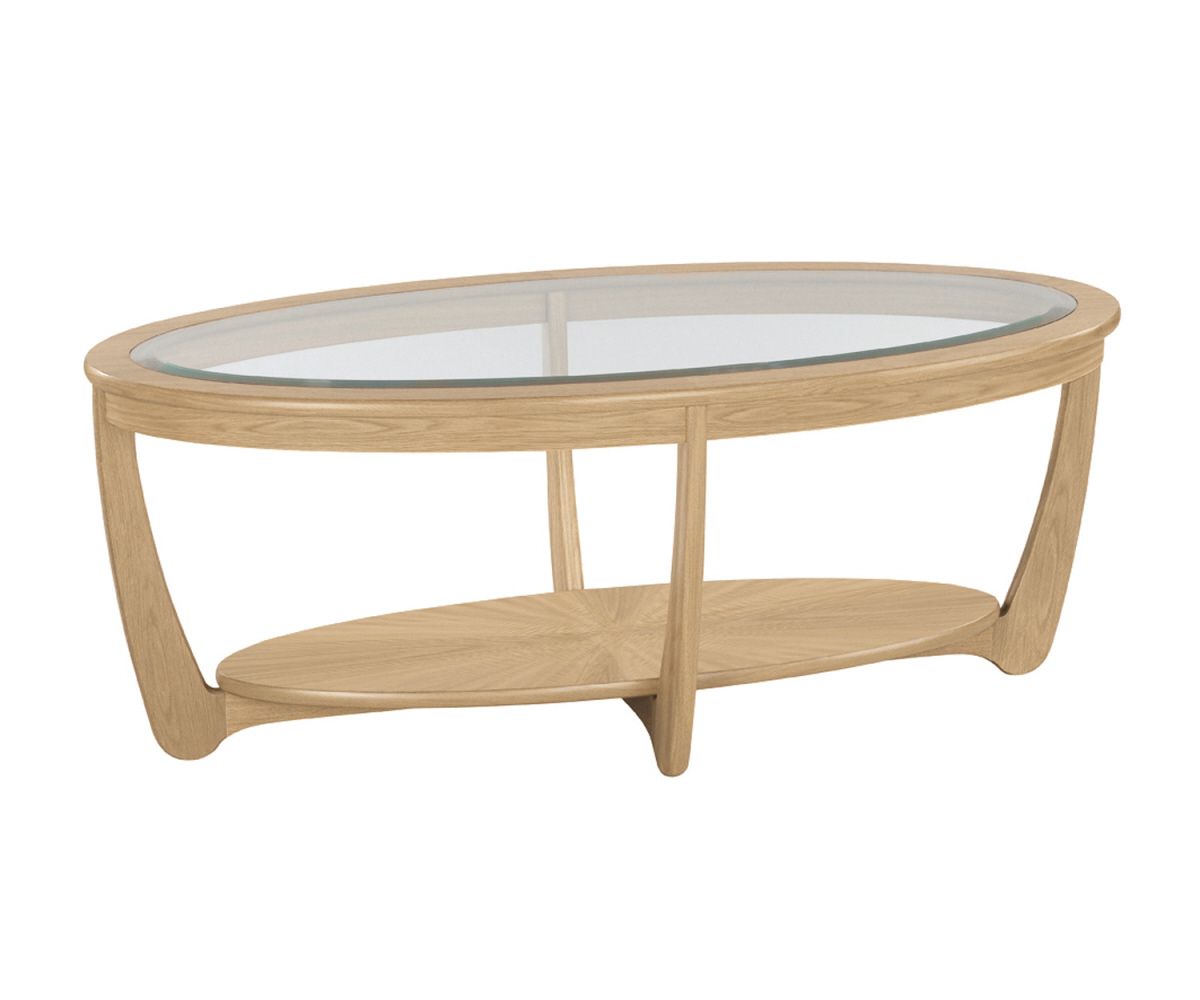 Nathan Shades Oak 5835 Glass Top Oval Coffee Table – Coffee Tables | Rg  Cole Furniture Limited For Oval Glass Coffee Tables (Photo 7 of 15)