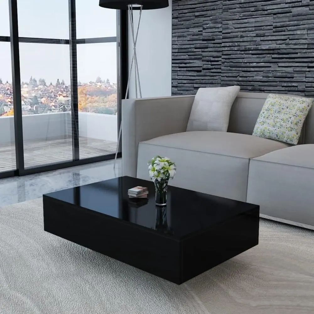 New Practical Rectangular Coffee Table Black High Gloss 33.5"X21.7"X (View 3 of 15)