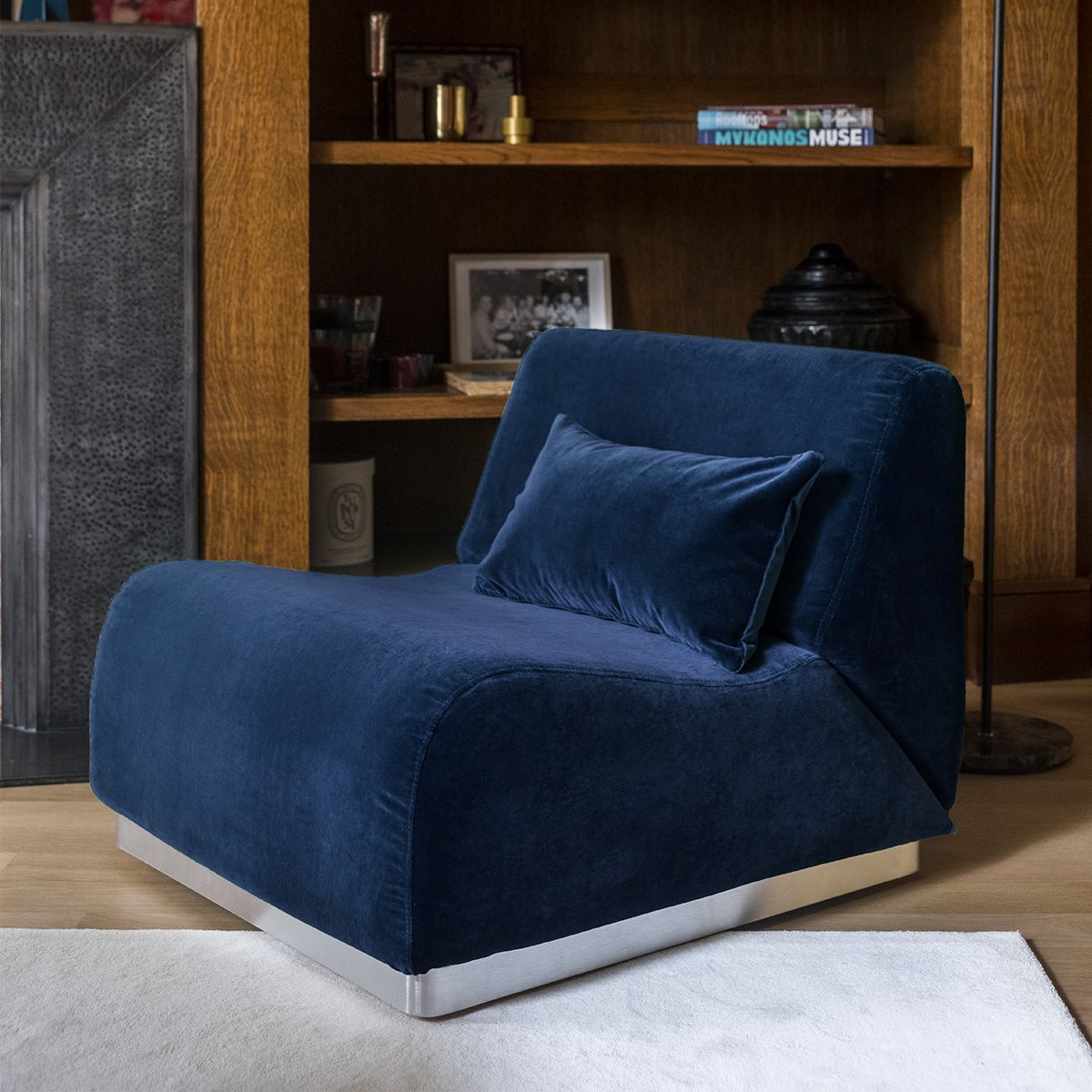 Night Blue Velvet Sofa – Rotondo – The Socialite Family In Sofas In Blue (Photo 4 of 15)