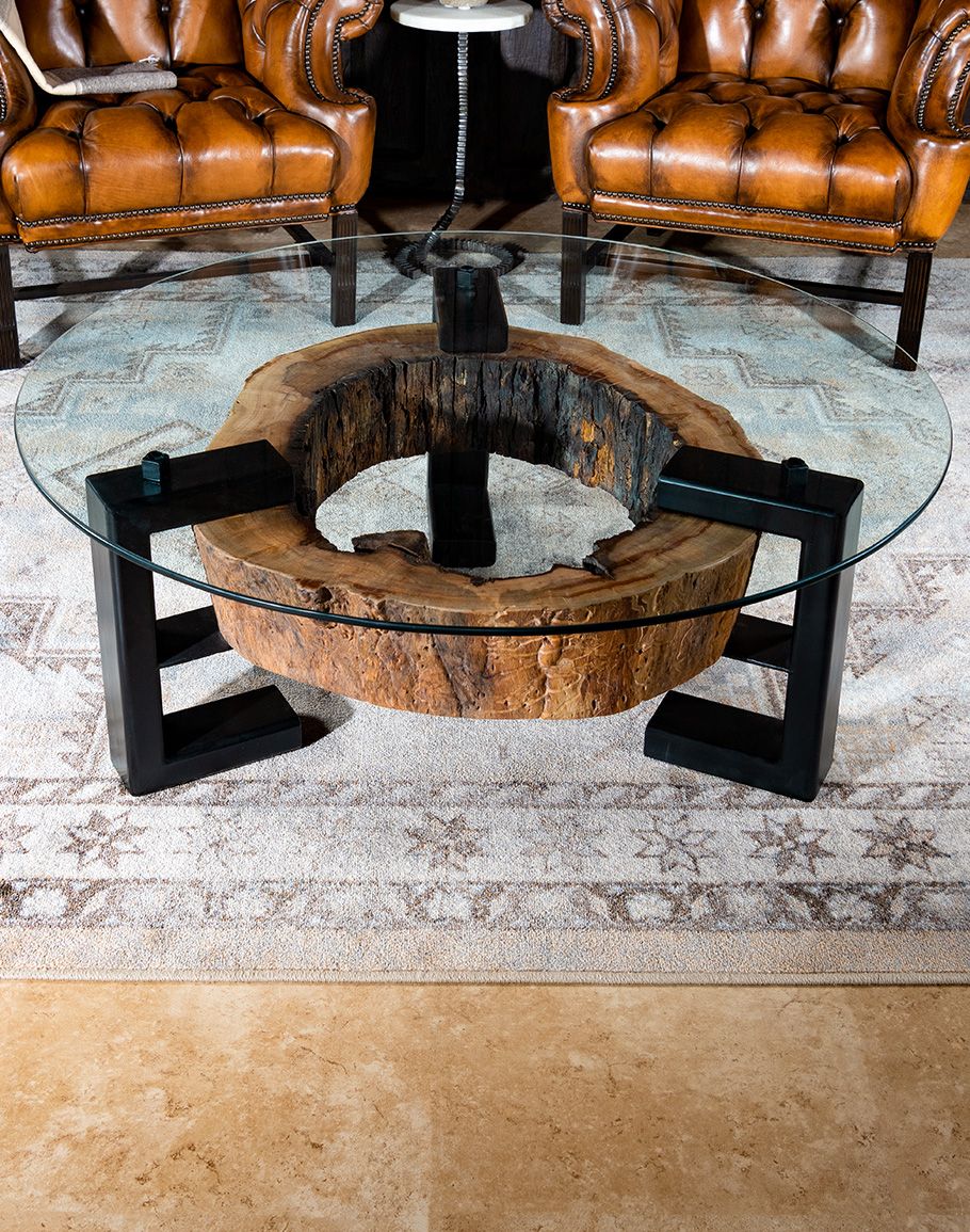 Ozark Coffee Table | Round Live Edge Table For Wood Tempered Glass Top Coffee Tables (View 12 of 15)