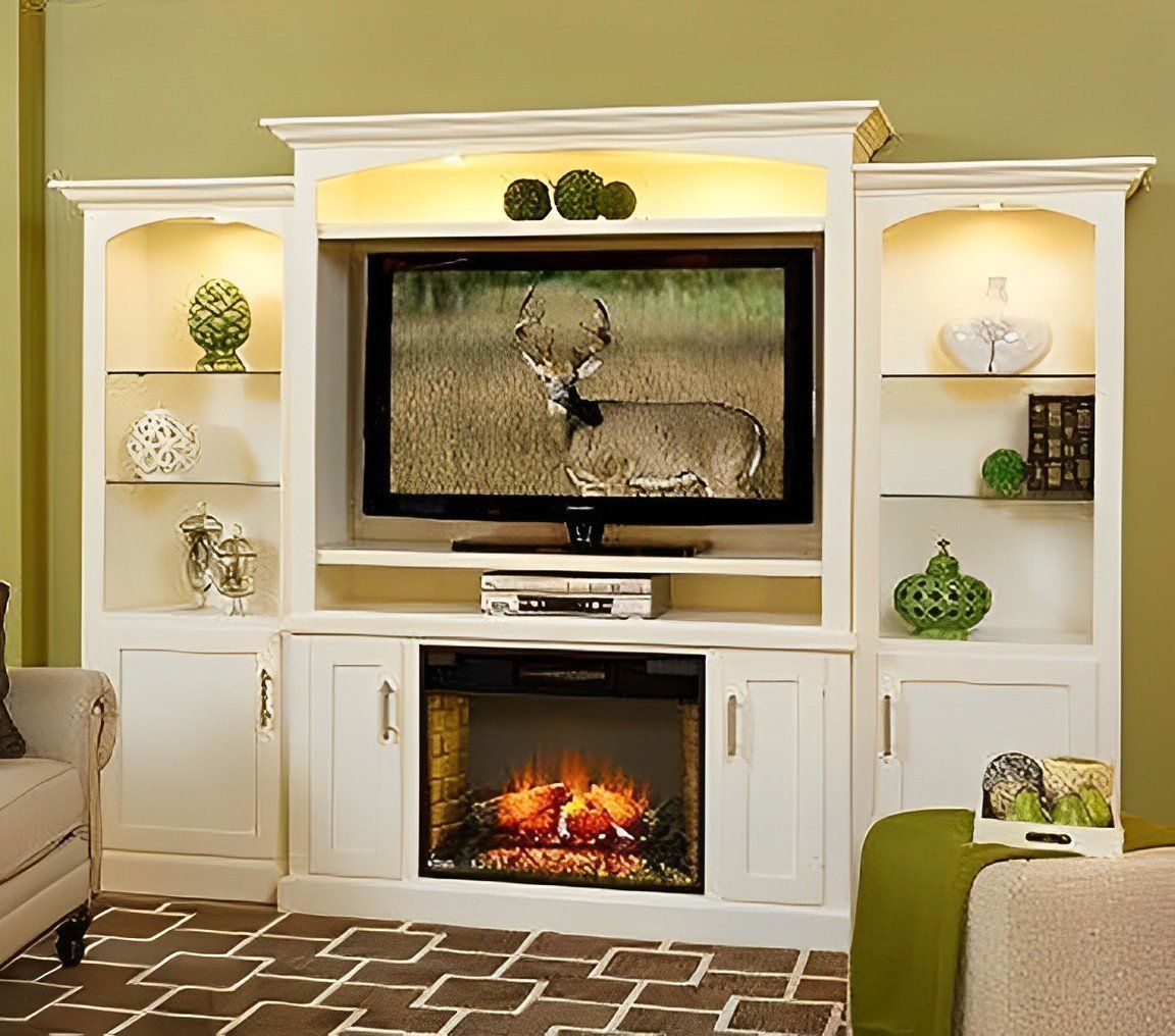 Park Lane Fireplace Entertainment Center With Optional Bookcases Inside Electric Fireplace Entertainment Centers (Photo 1 of 15)
