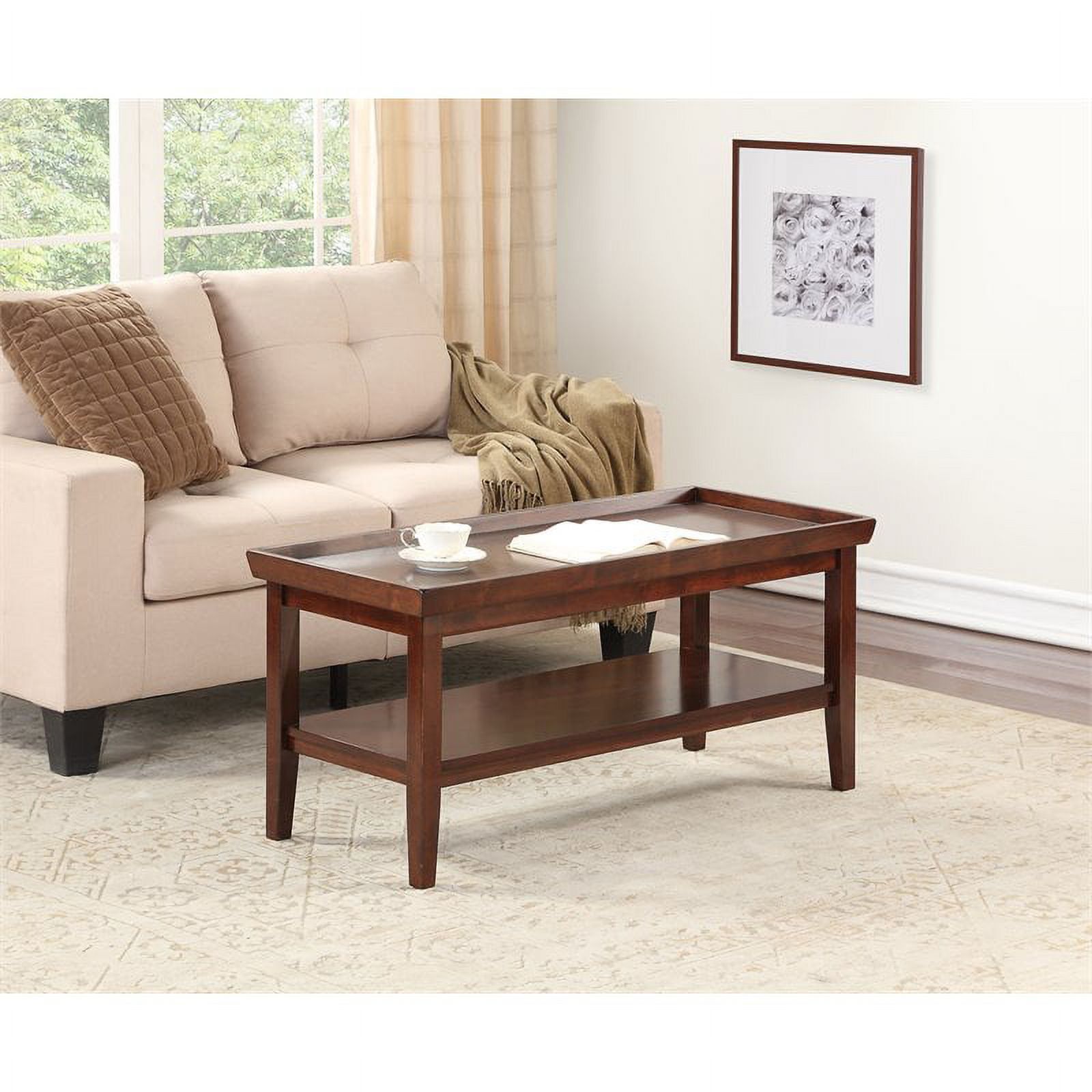Pemberly Row Coffee Table In Espresso Wood Finish – Walmart For Espresso Wood Finish Coffee Tables (View 11 of 15)