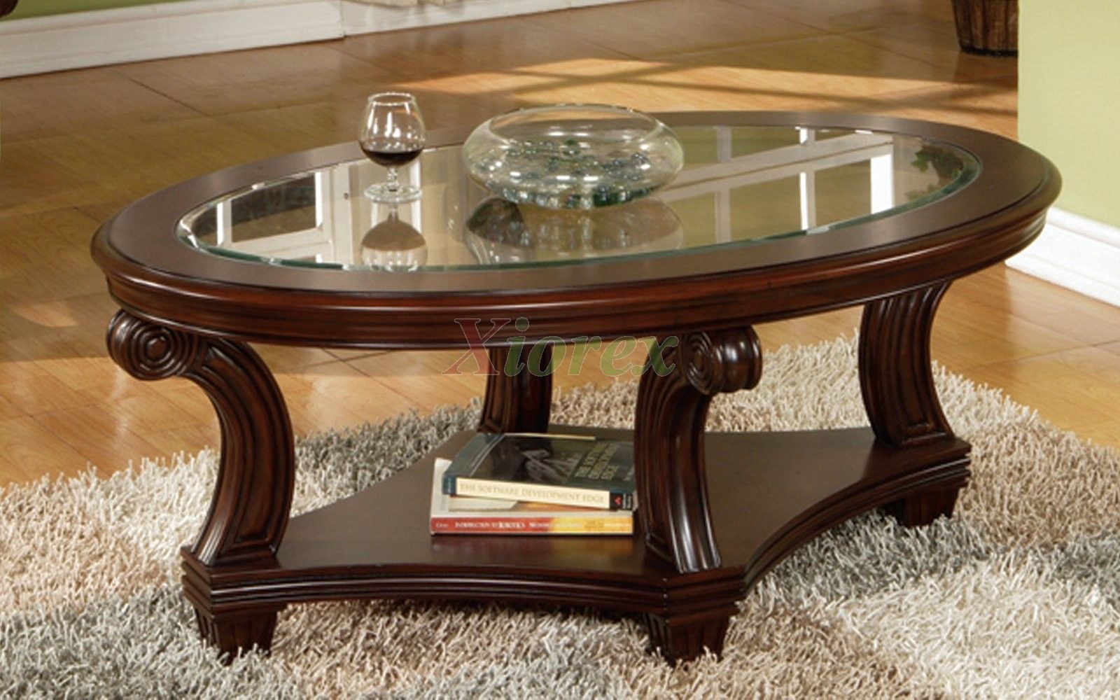 Perseus Glass Top Oval Coffee Table Montreal | Xiorex Pertaining To Oval Glass Coffee Tables (View 10 of 15)