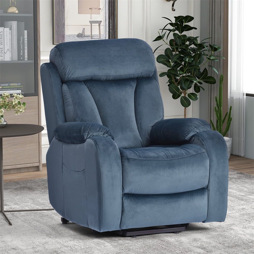 Power Lift Recliner Chair For Elderly, Modern Velvet Upholstered Recliner  Single Sofa Chair With Adjustable Positions And Extending Footrest,  Electric Comfy Home Theater Seat Lounge Chair, Dark Gray – Walmart With Modern Velvet Upholstered Recliner Chairs (Photo 8 of 15)