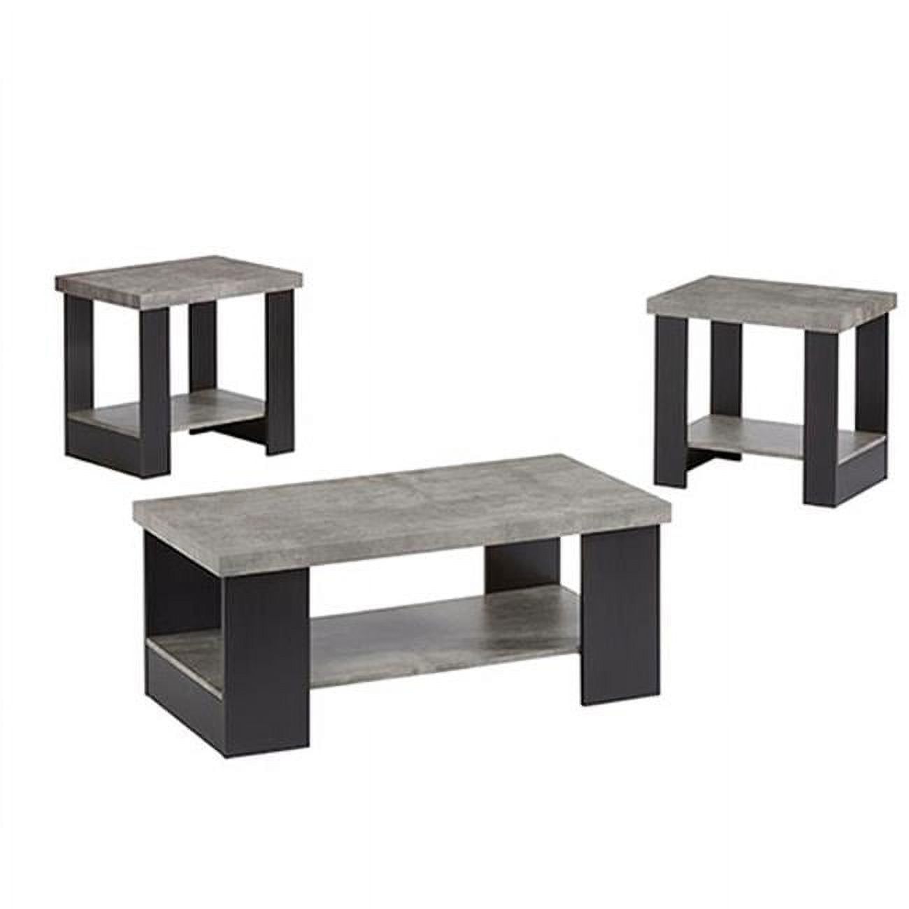 Progressive Furniture T247 95 Living Room Cocktail Table & 2 End Tables,  Black & Gray – Pack Of 3 – Walmart Intended For Progressive Furniture Cocktail Tables (View 15 of 15)