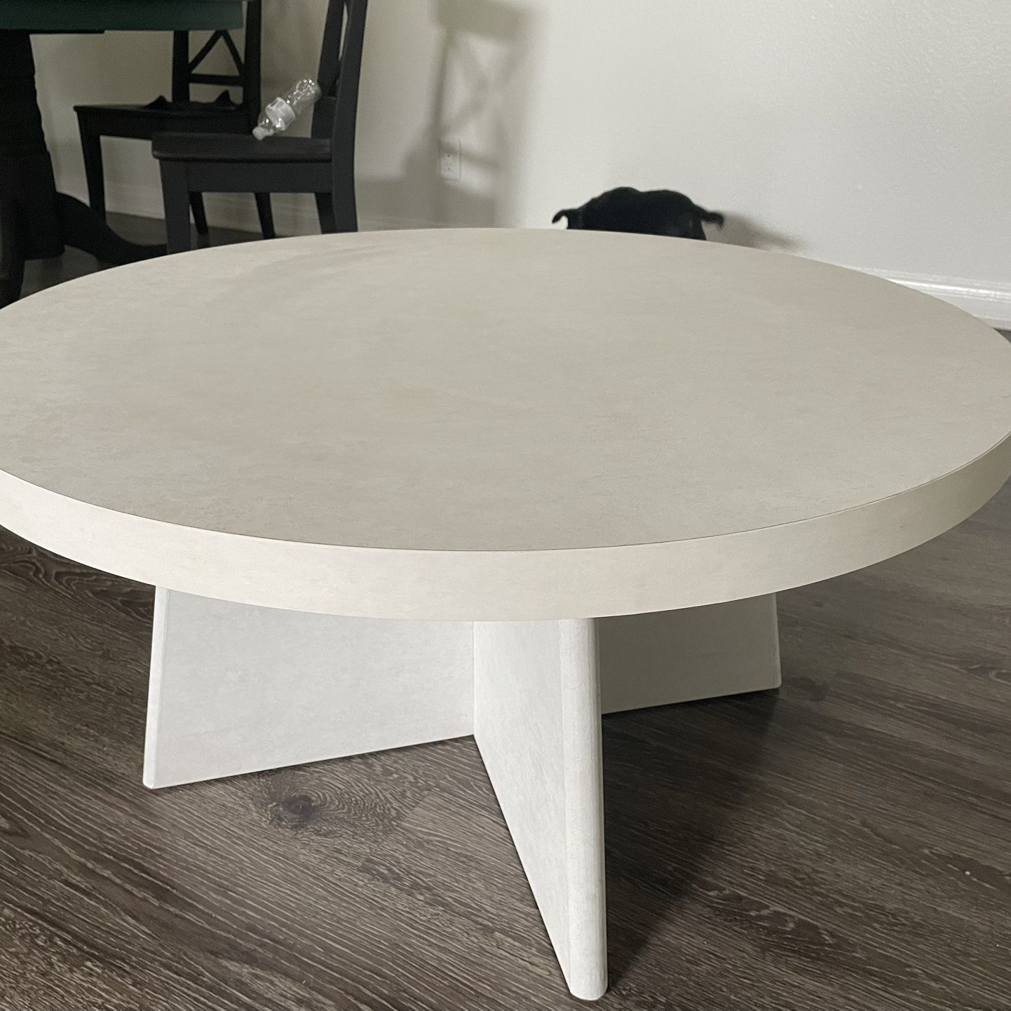 Queer Eye Liam Round Coffee Table For Sale In Huntington Beach, Ca – Offerup For Liam Round Plaster Coffee Tables (View 8 of 15)