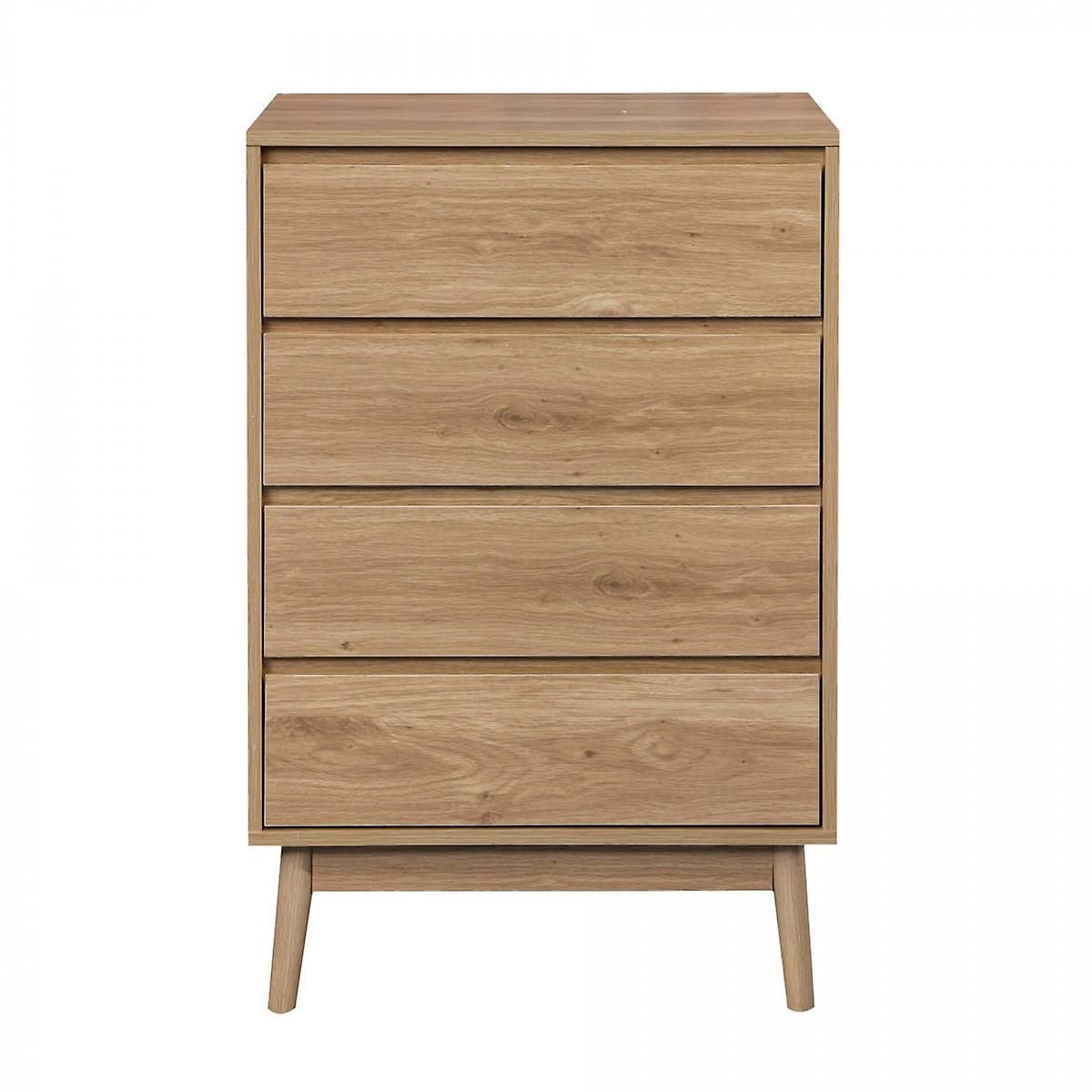 Rebecca Furniture Chest Of Drawers Cabinet 4 Drawers Wood Brown Nordic  Style For Bedroom | Fruugo Fr With Regard To Wood Cabinet With Drawers (View 5 of 15)