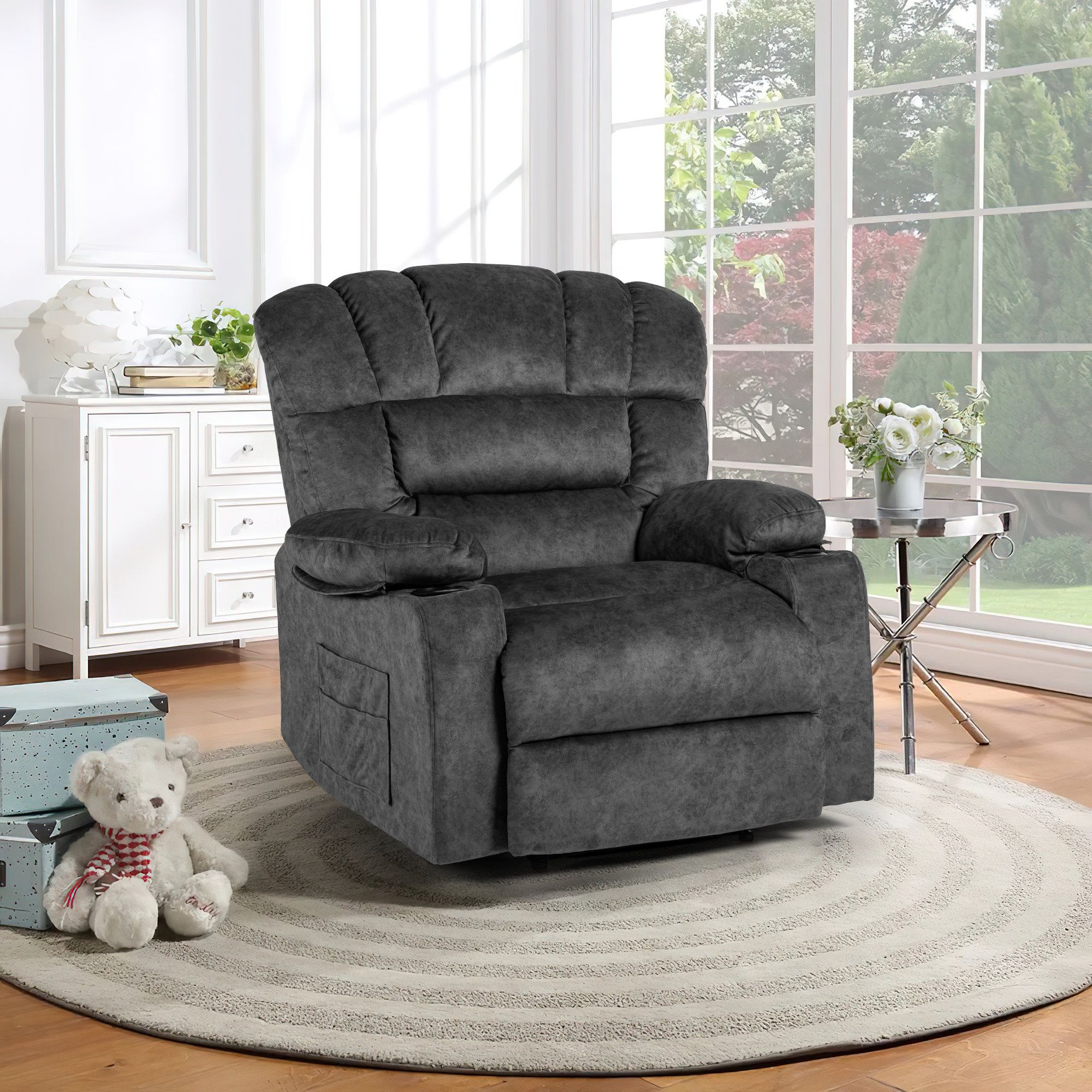 Featured Photo of Modern Velvet Upholstered Recliner Chairs