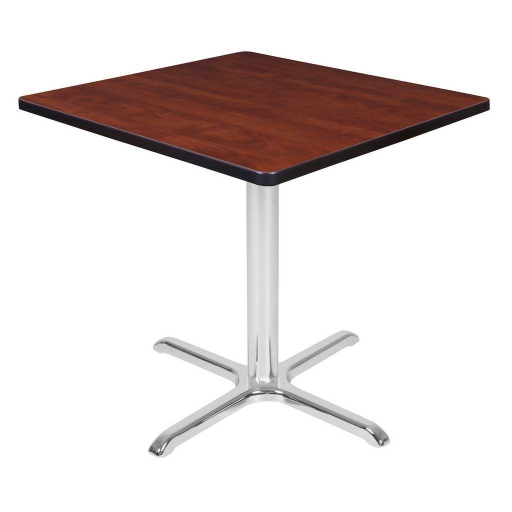 Regency Cain 30" Square X Base Table  Cherry/ Chrome Base – Regency  Tb3030Chcm For Regency Cain Steel Coffee Tables (View 7 of 15)