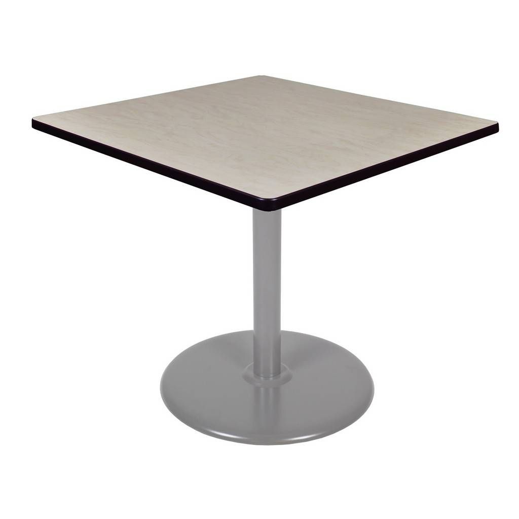 Regency Cain 42" Square Platter Base Table  Maple/ Grey Base – Regency  Tp4242Plgy Throughout Regency Cain Steel Coffee Tables (View 9 of 15)