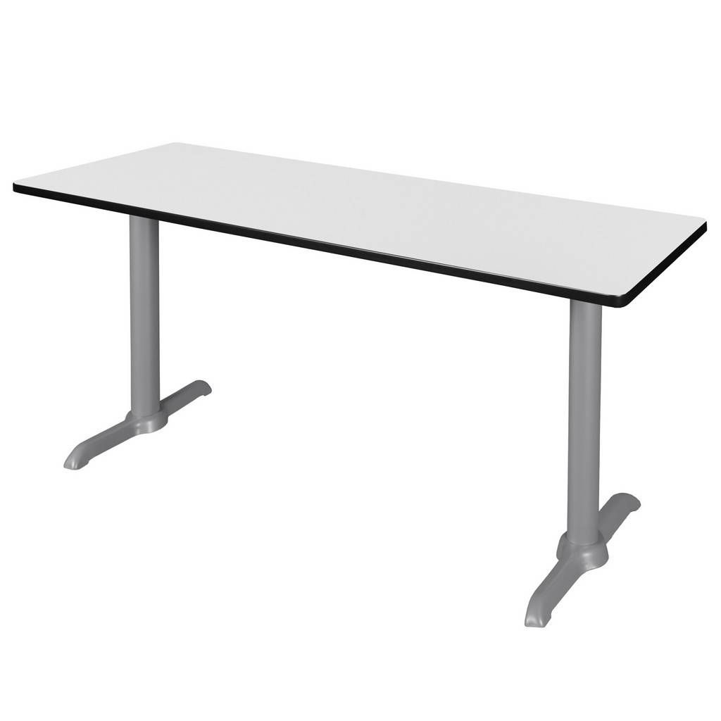 Regency Cain 66" X 24" Training Table  White/ Grey Base – Regency  Mtrct6624Whgy In White T Base Seminar Coffee Tables (View 2 of 15)