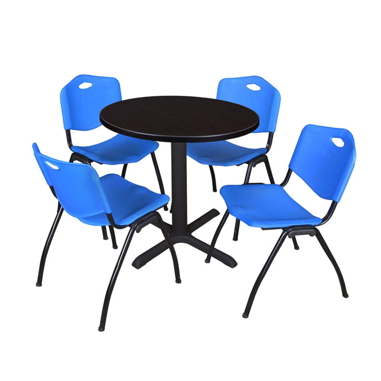 Regency Cain Round Breakroom Table With 4 Stackable M Chairs – Walmart In Regency Cain Steel Coffee Tables (View 10 of 15)