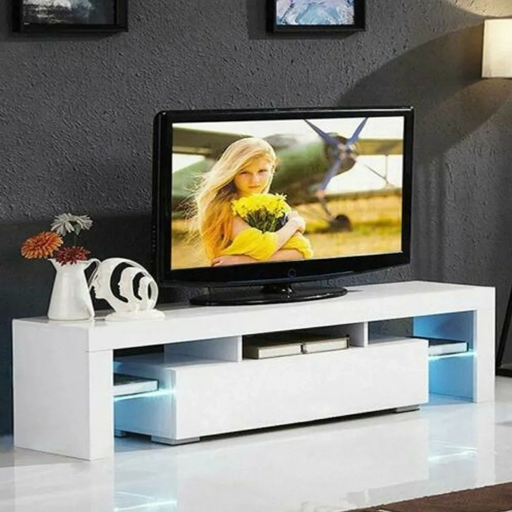 Rgb High Gloss Tv Stand For 30 60 In Tv Entertainment Center Console Table  | Ebay Regarding Rgb Tv Entertainment Centers (Photo 6 of 15)