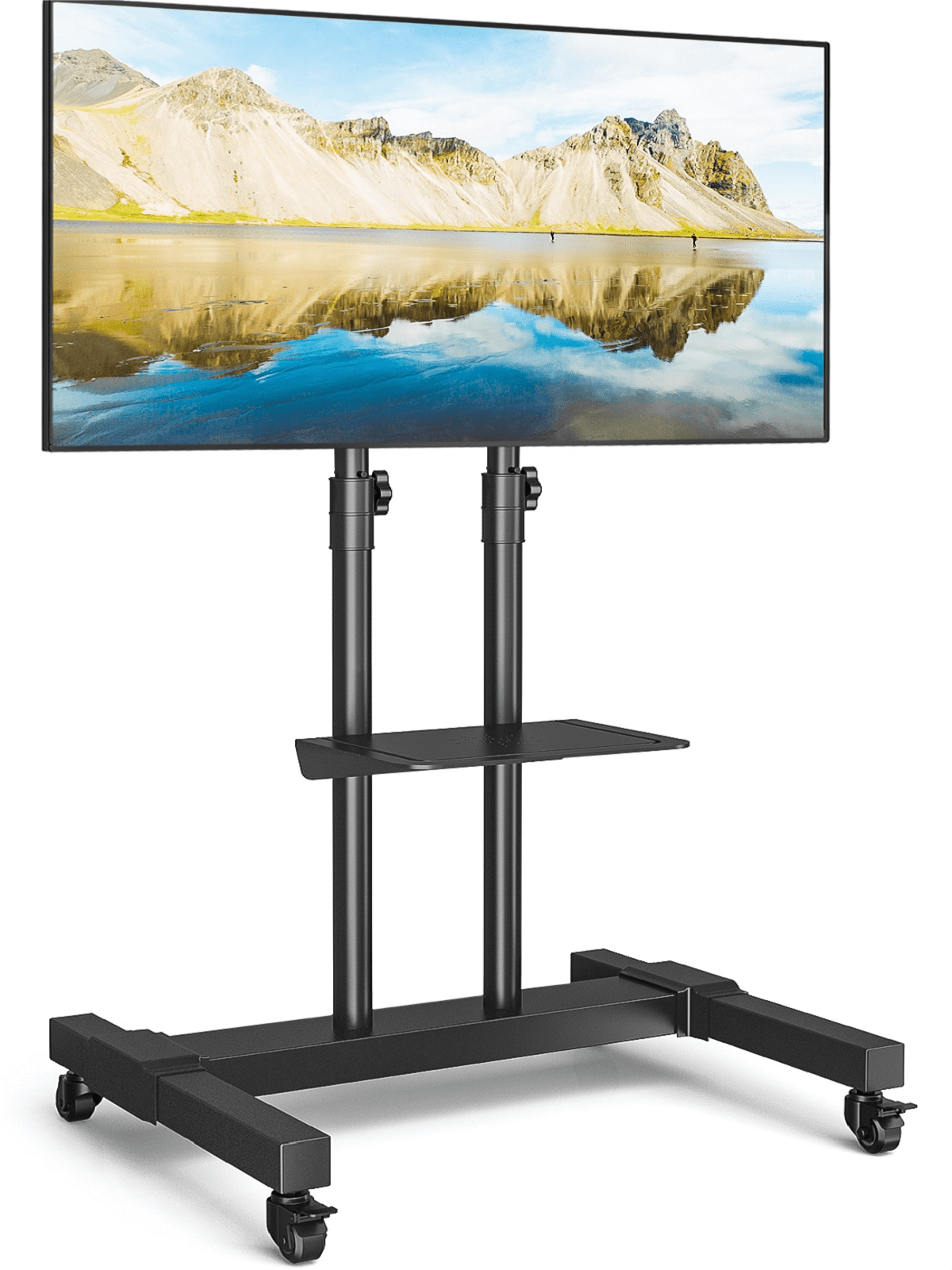 Rolling Tv Stand Wheels For Tvs Up To 80 Inch Tilt Upgraded Tv Cart, Black  – Walmart With Mobile Tilt Rolling Tv Stands (Photo 5 of 15)