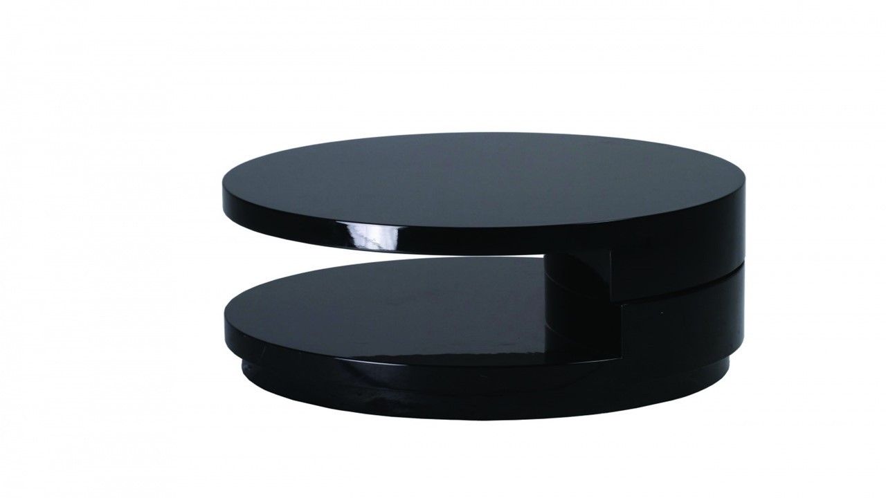 Round Black High Gloss Coffee Table – Homegenies Throughout High Gloss Black Coffee Tables (View 5 of 15)