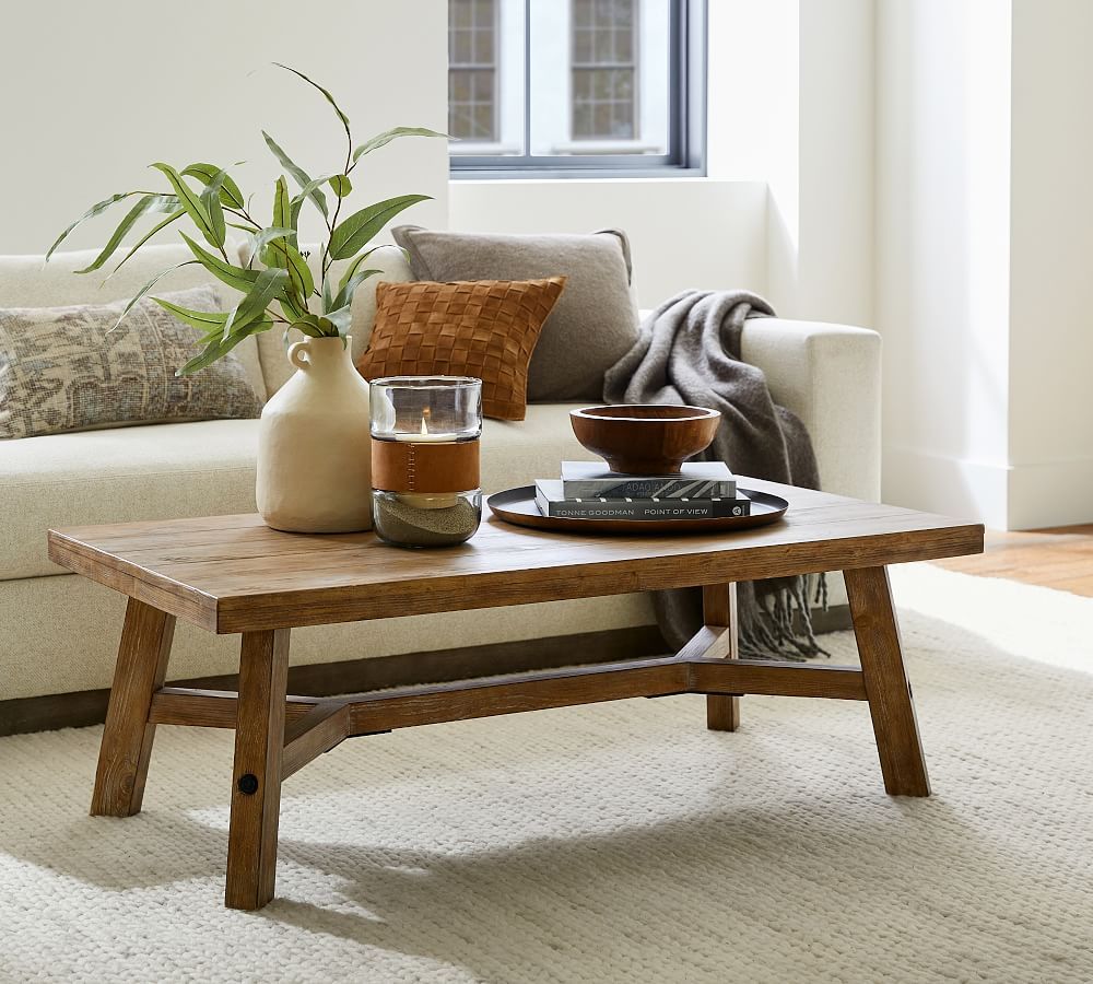 Rustic Farmhouse Rectangular Coffee Table | Pottery Barn In Rustic Coffee Tables (Photo 5 of 15)