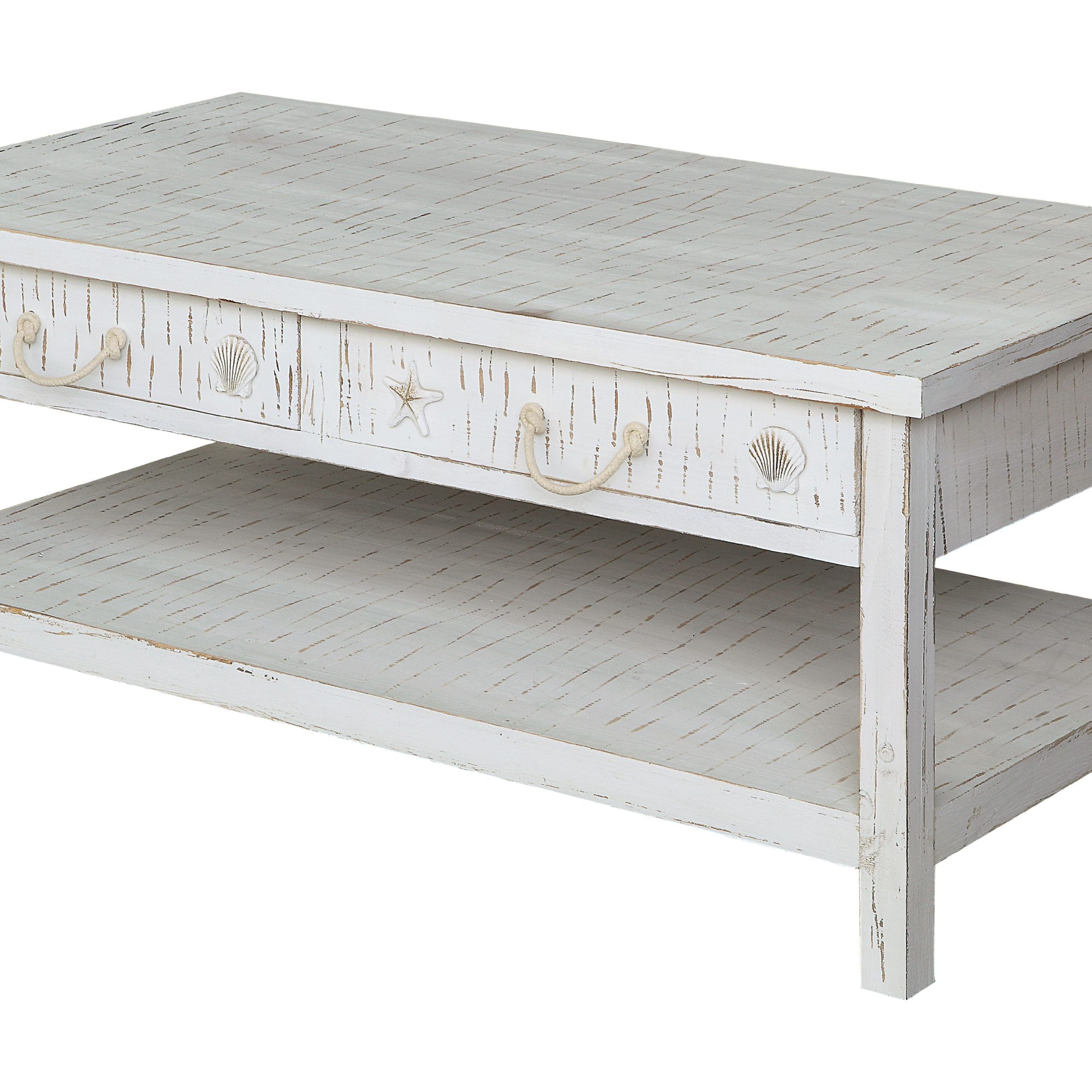 Seaside White Coastal Cocktail Table – Walmart With Gray Coastal Cocktail Tables (View 11 of 15)
