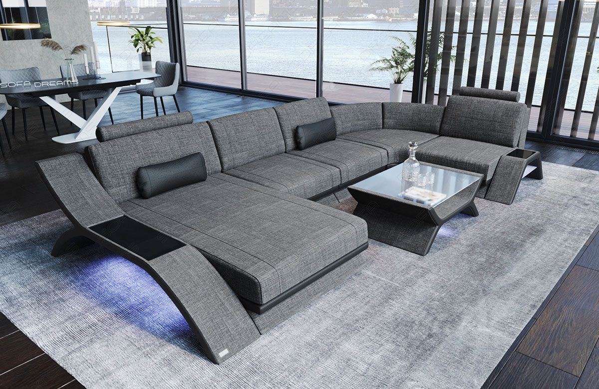 Sectional Fabric Sofa Malibu U Shape | Sofadreams Throughout Modern U Shape Sectional Sofas In Gray (View 3 of 15)