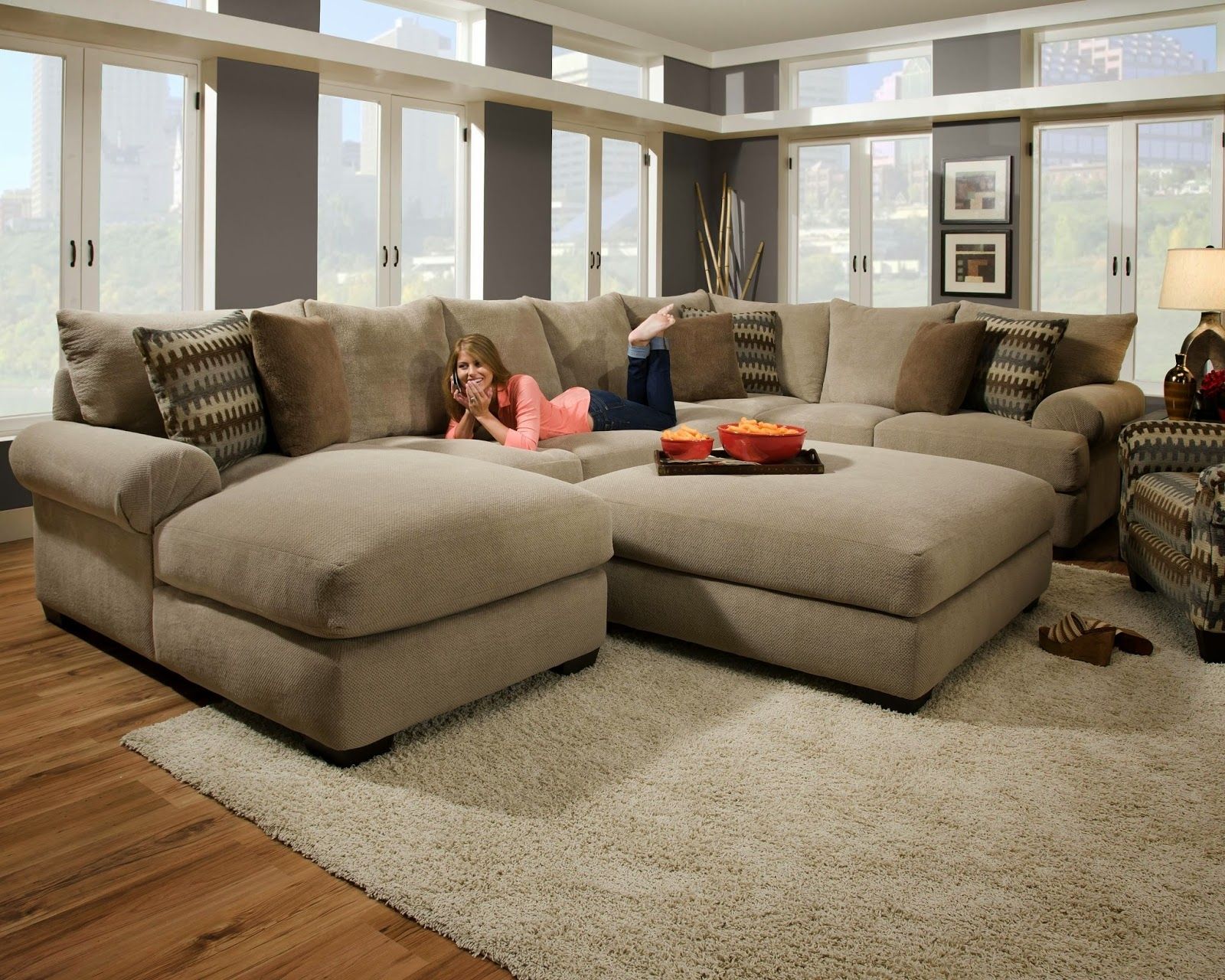 Sectional Sofa With Ottoman – Foter In Sofas With Ottomans In Brown (Photo 5 of 15)