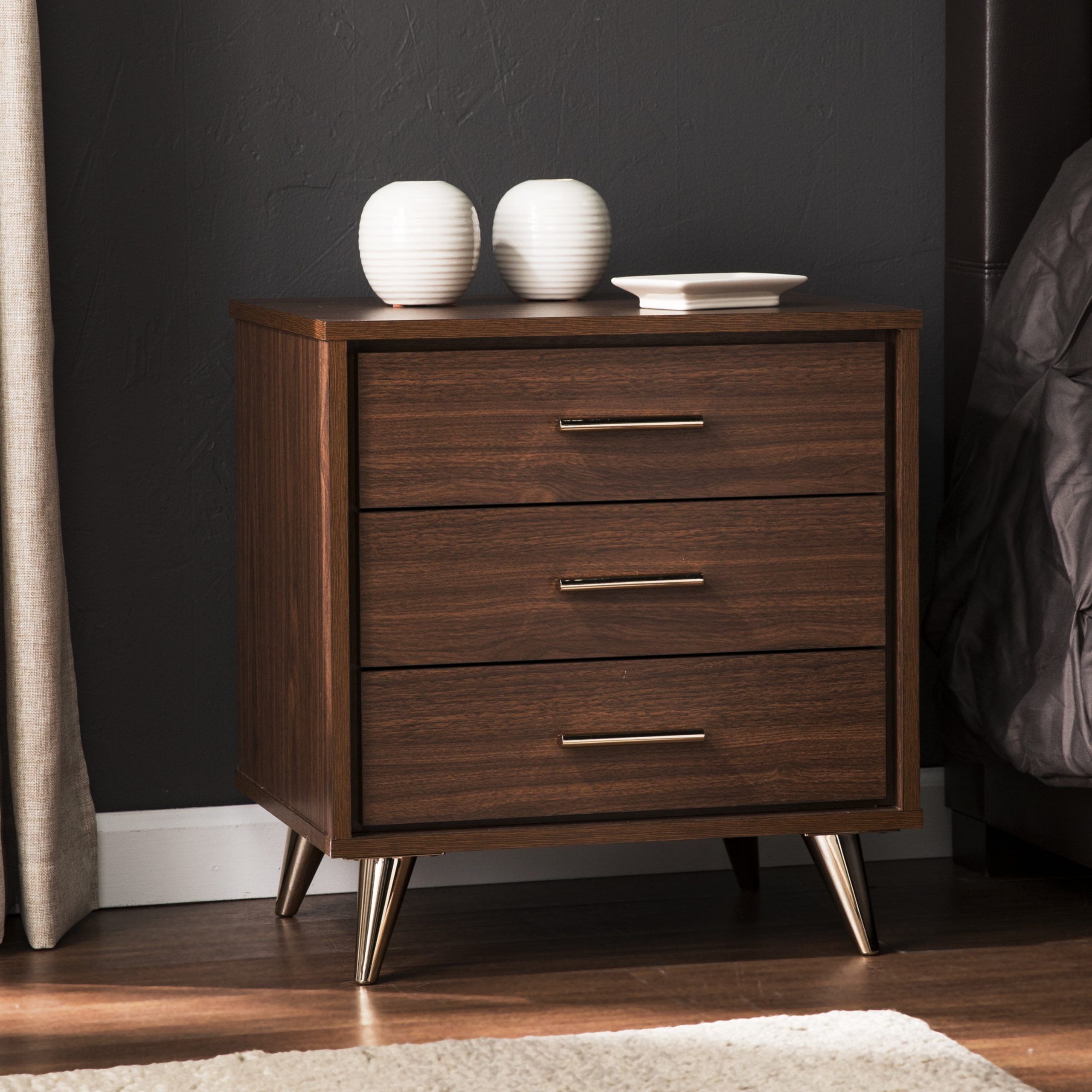 Sei Furniture Oren Modern Bedside Table With Drawers 19.75 X  (View 4 of 15)