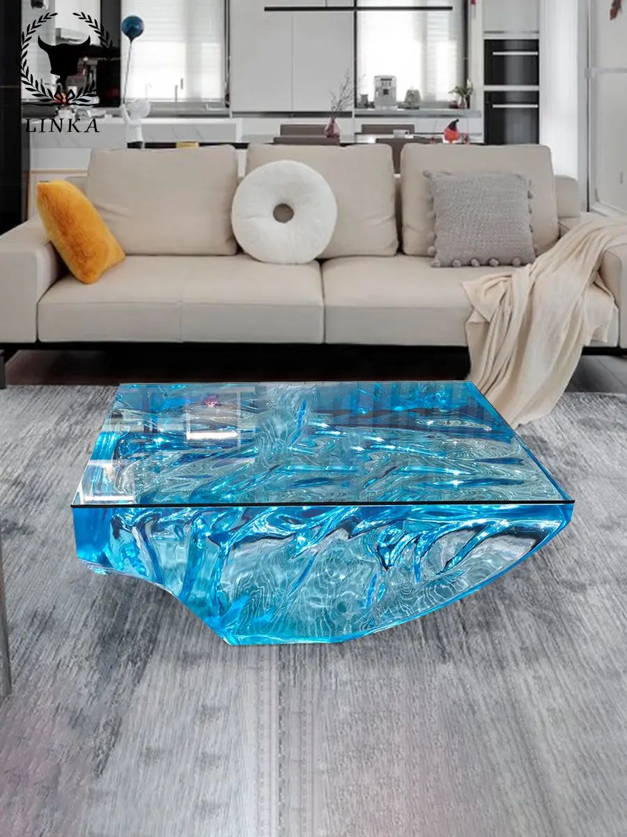 Simple Modern Transparent Resin Acrylic Table Light Luxury Designer Style Side  Table Home Living Room Home Coffee Table Table – Aliexpress In Transparent Side Tables For Living Rooms (View 4 of 15)