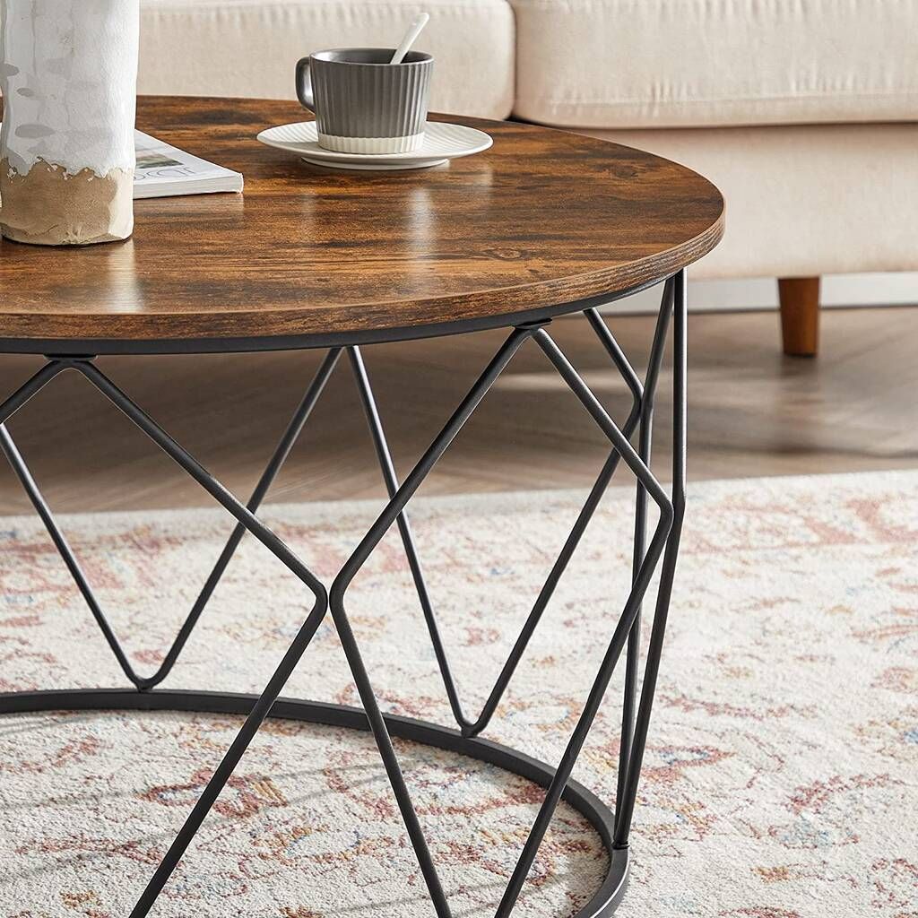Small Centre Round Coffee Table With Steel Framemomentum |  Notonthehighstreet Pertaining To Round Coffee Tables With Steel Frames (View 8 of 15)