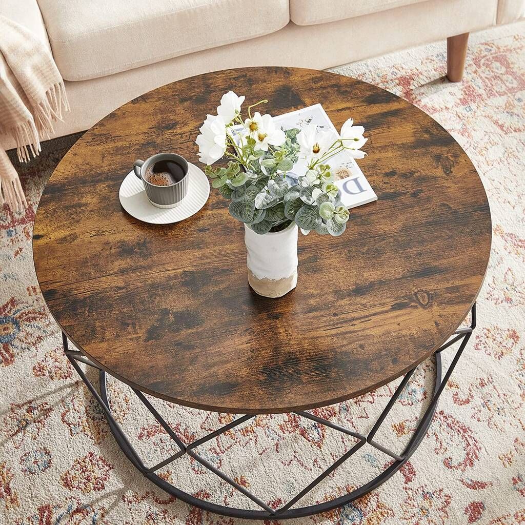 Small Centre Round Coffee Table With Steel Framemomentum |  Notonthehighstreet Pertaining To Round Coffee Tables With Steel Frames (View 3 of 15)
