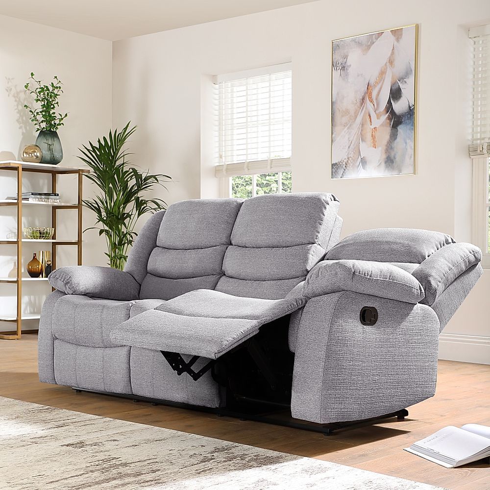 Sorrento 3 Seater Recliner Sofa, Light Grey Classic Linen Weave Fabric Only  £699.99 | Furniture And Choice Inside Light Charcoal Linen Sofas (Photo 4 of 15)