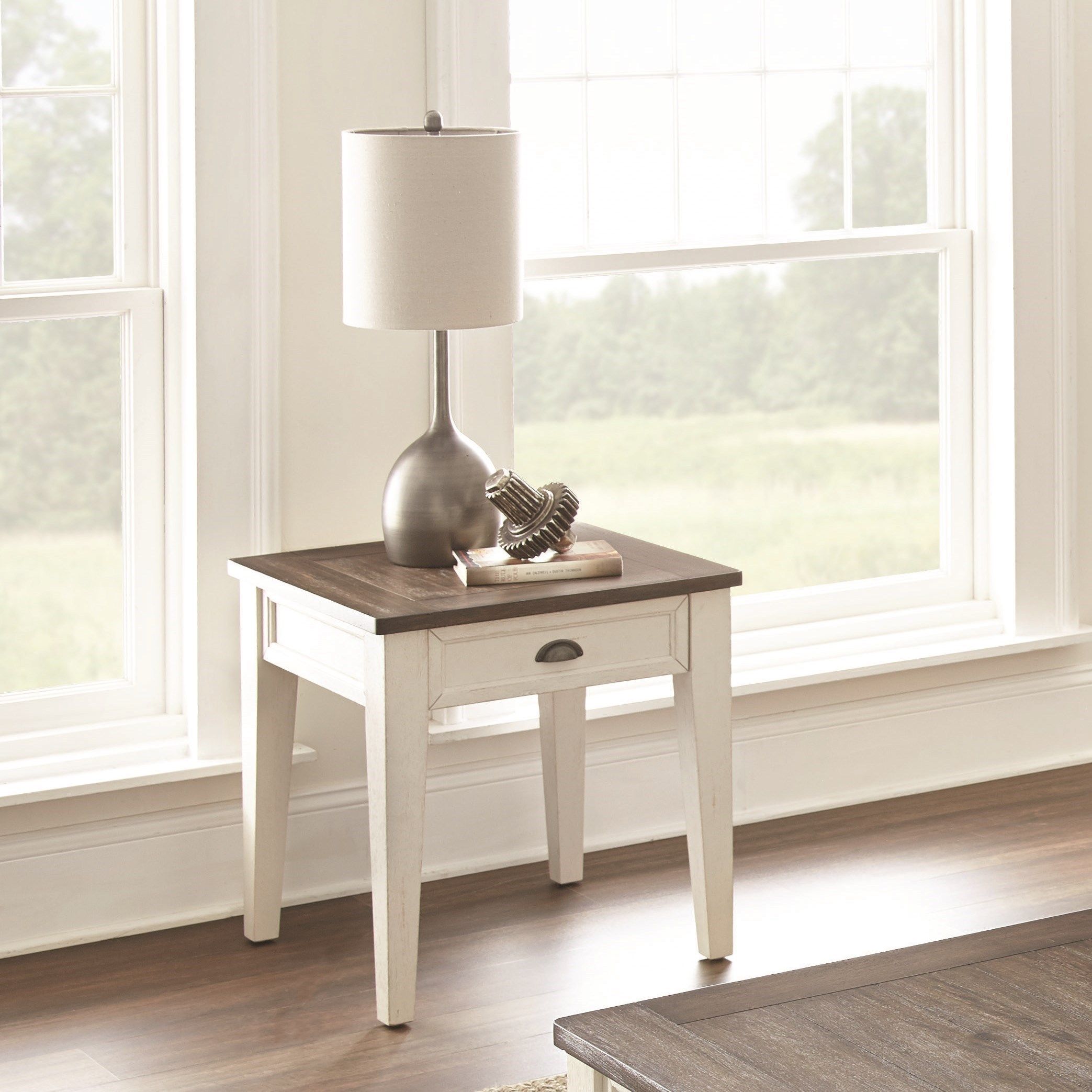 Steve Silver Clifton 949529079 Farmhouse End Table With Two Tone Finish |  Morris Home | End Tables Regarding Living Room Farmhouse Coffee Tables (View 9 of 15)