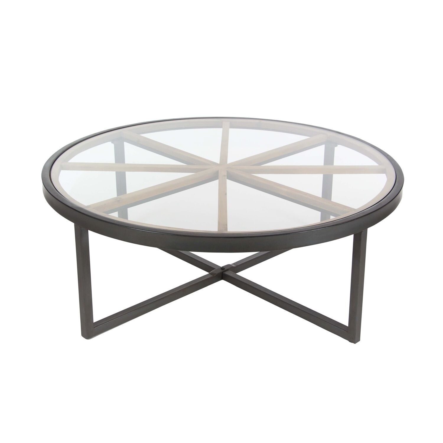 Studio 350 Metal Glass Wood Coffee Table 39 Inches Wide, 14 Inches High –  Bed Bath & Beyond – 17240699 Regarding Studio 350 Black Metal Coffee Tables (Photo 8 of 15)