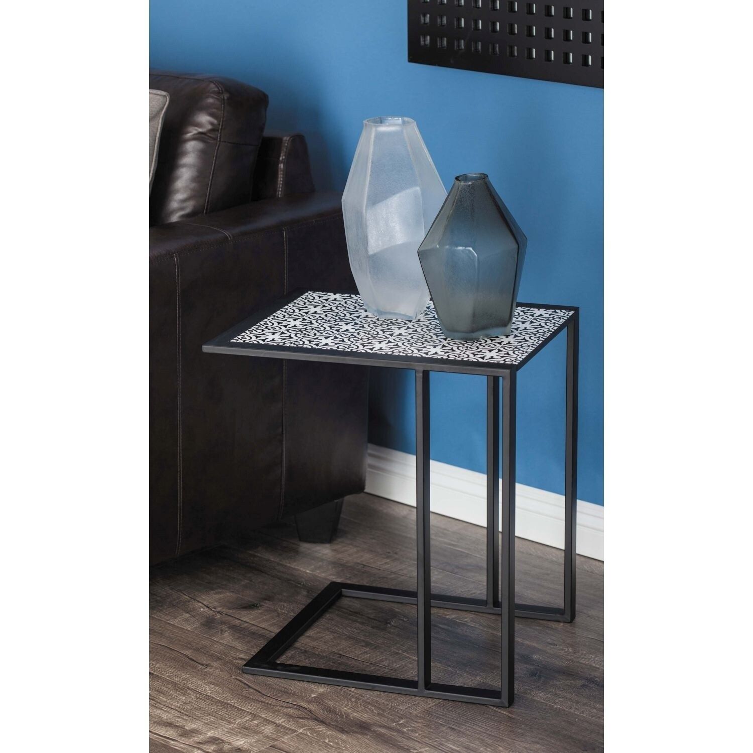 Studio 350 Metal Wood Side Table 19 Inches Wide, 21 Inches High – Bed Bath  & Beyond – 17240728 Intended For Studio 350 Black Metal Coffee Tables (Photo 10 of 15)