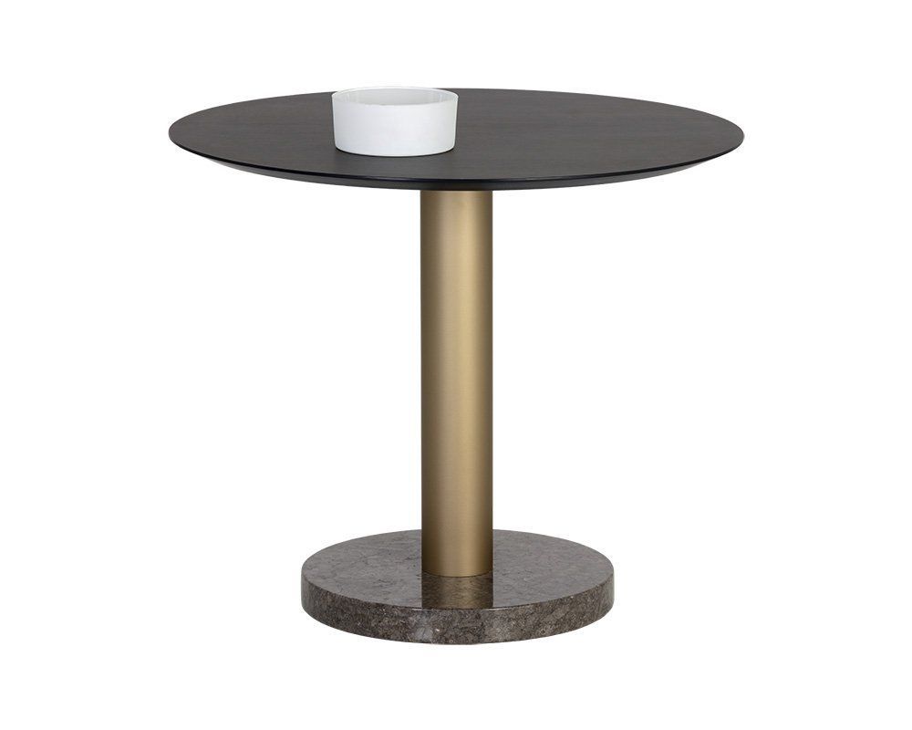 Sunpan Monaco 35.5" Bistro Table In Grey Marble/Gold/Charcoal Grey 105878 Regarding Monaco Round Coffee Tables (Photo 10 of 15)