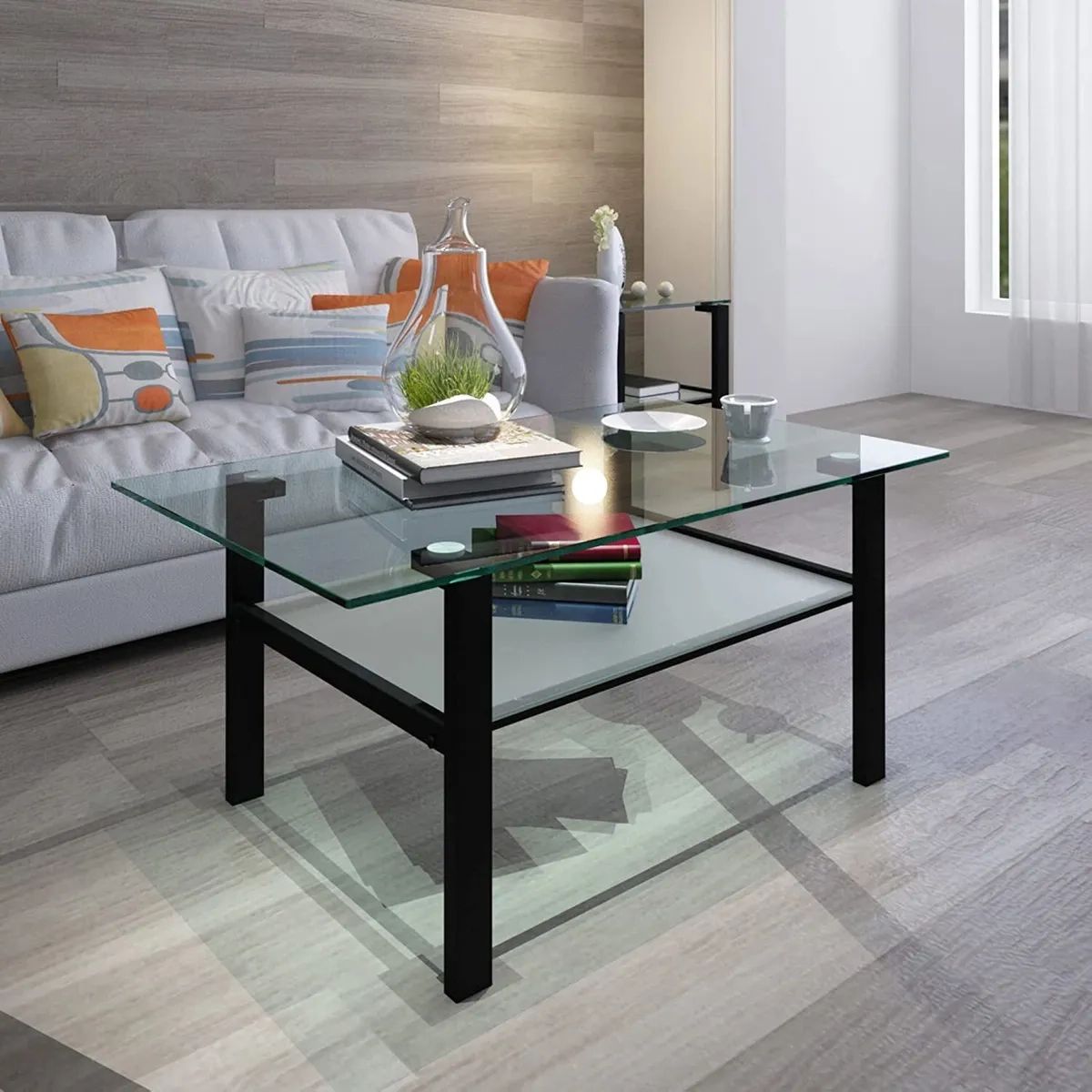 Tempered Glass Coffee Table With Metal Legs Modern Small Coffee Table For  Living | Ebay For Coffee Tables With Metal Legs (View 9 of 15)