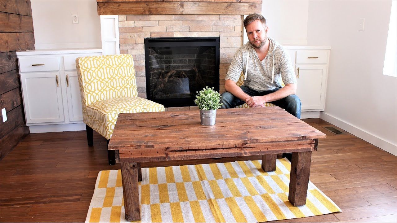 The $30 Farmhouse Coffee Table – Easy Diy Project – Youtube Regarding Simple Design Coffee Tables (Photo 6 of 15)
