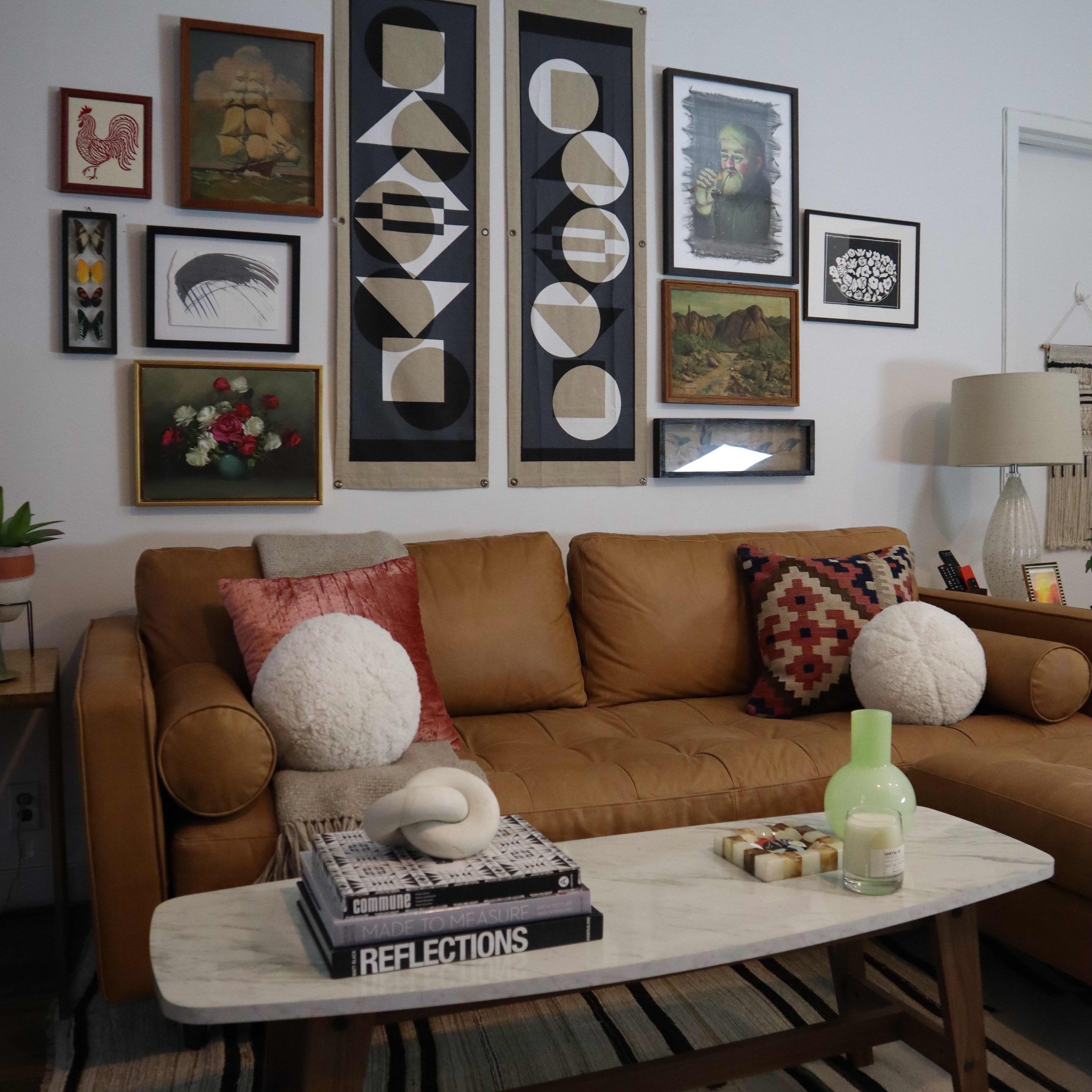 The Best Way To Fake A Luxe Living Room Sectional With A Sofa And An Ottoman  | Apartment Therapy For Sofas With Ottomans In Brown (View 11 of 15)