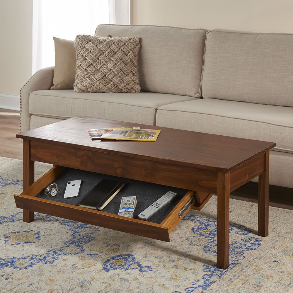 The Hidden Compartment Coffee Table – Hammacher Schlemmer In Coffee Tables With Hidden Compartments (Photo 5 of 15)
