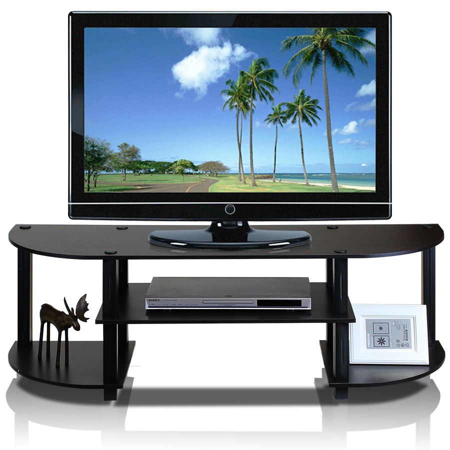 Turn S Tube Wide Tv Entertainment Center, Espresso/Black Throughout Wide Entertainment Centers (View 11 of 15)