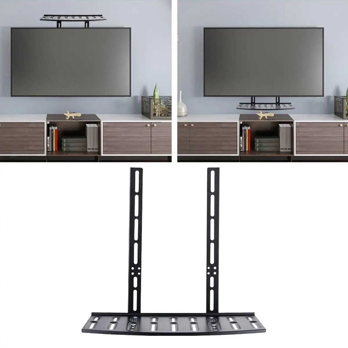 Tv Wall Mount Shelf Bracket Adjustable Monitor Top Shelf For Media Boxes |  Ebay Intended For Top Shelf Mount Tv Stands (Photo 1 of 15)