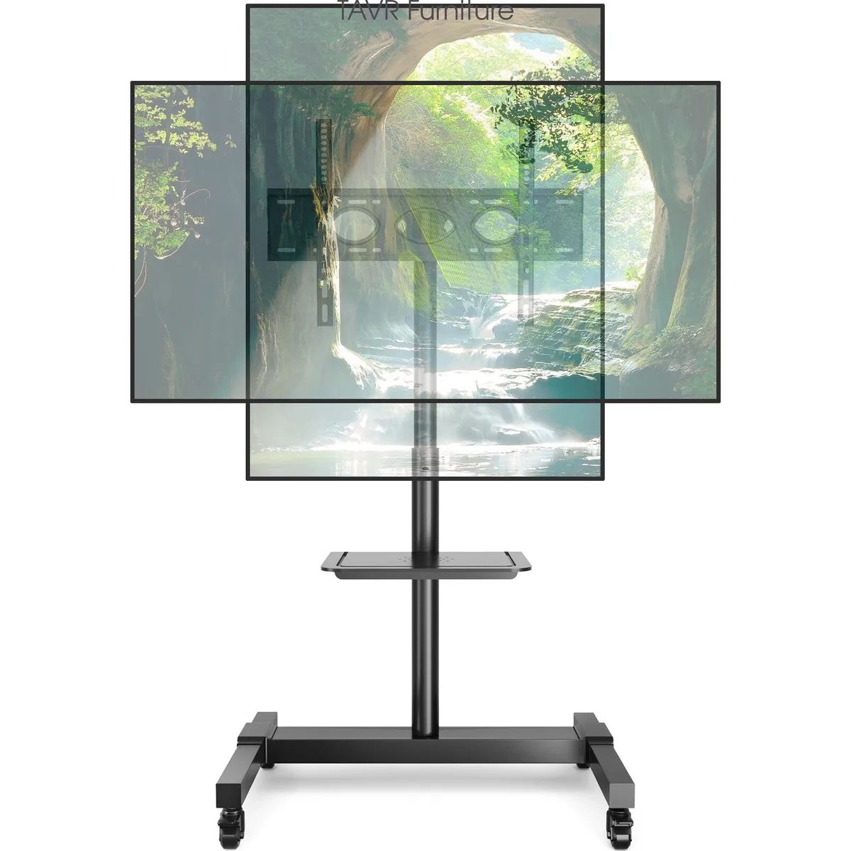 Universal Mobile Tv Stand Tilt Rolling Tv Cart With Wheels For Tvs Up To 70  Inch | Ebay For Mobile Tilt Rolling Tv Stands (View 2 of 15)