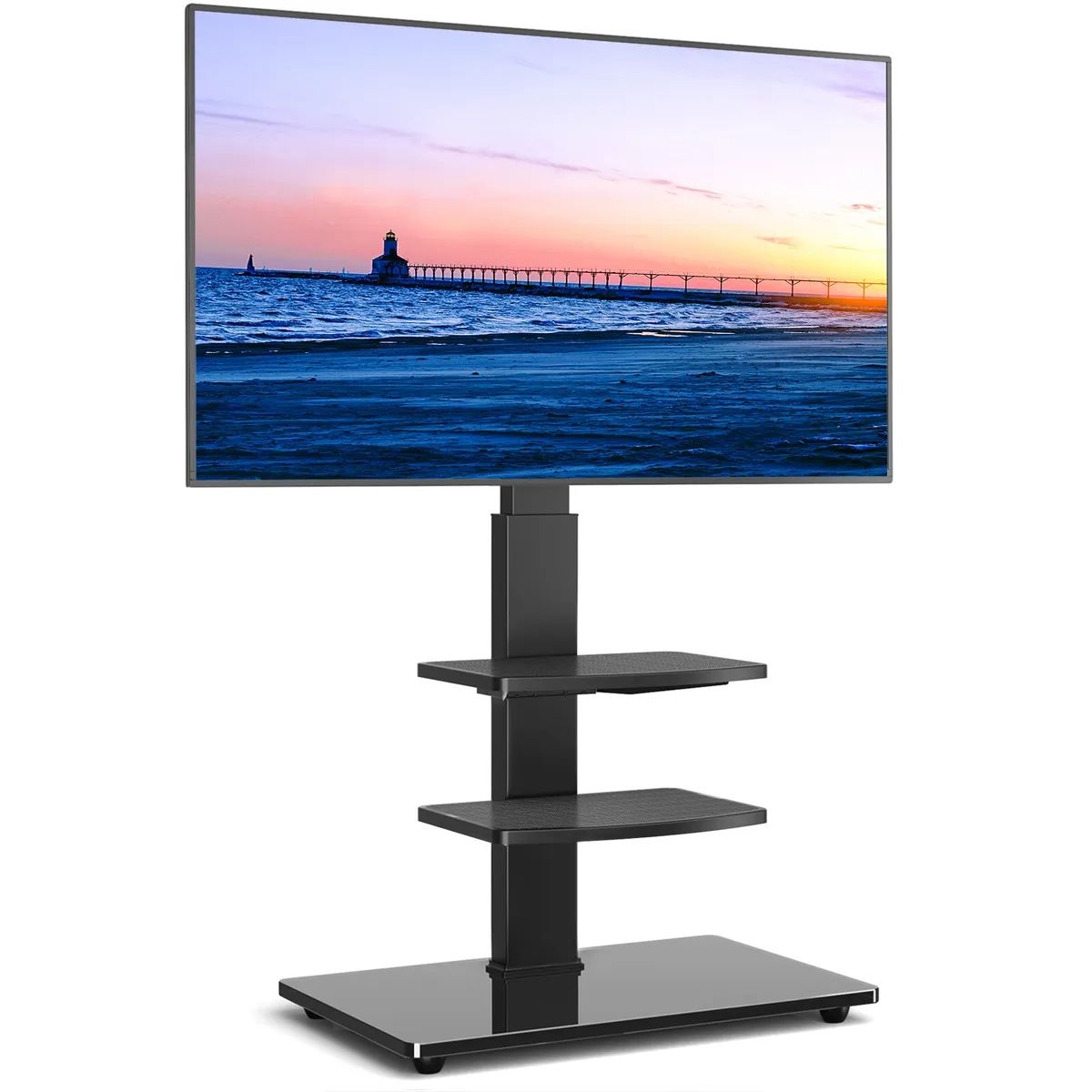 Universal Swivel Floor Tv Stand With Mount For 65 Inch Flat Screen/Curved Tv  | Ebay Intended For Stand For Flat Screen (Photo 3 of 15)