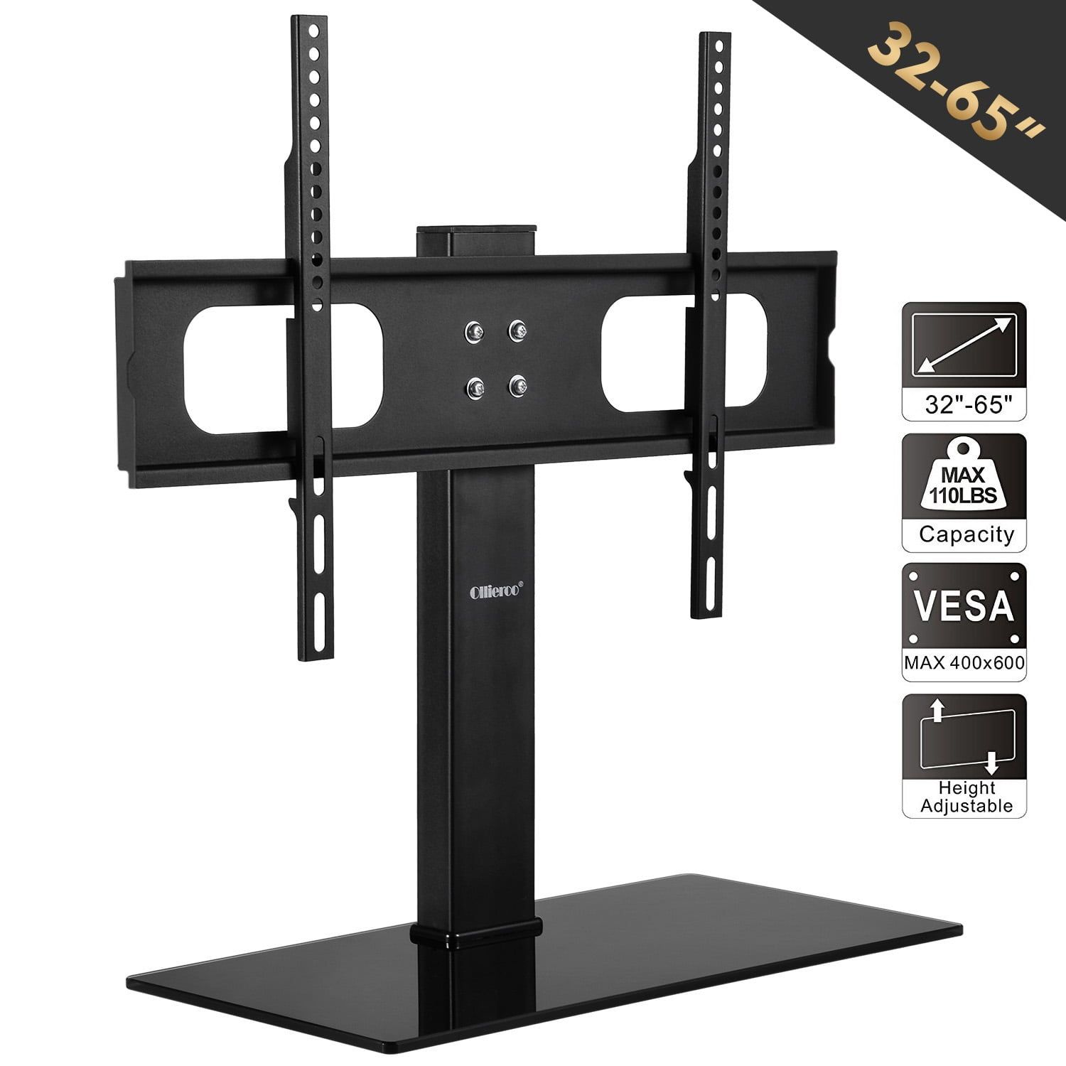 Universal Tabletop Tv Stand Base For 32 – 65 Inch Lcd Led Tvs Folding Tv  Stand Pedestal Wall Display Base With Mount – Walmart With Regard To Universal Tabletop Tv Stands (Photo 3 of 15)