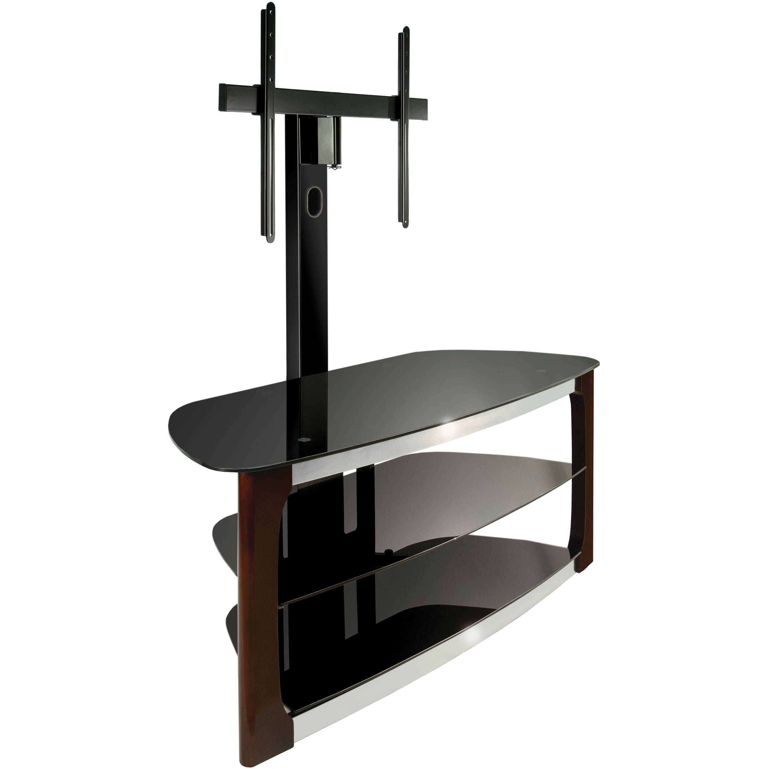 Used Bell'O Triple Play Tv Stand & 3 Shelf A/V Center Tpc2133 In Glass Shelves Tv Stands (View 2 of 15)