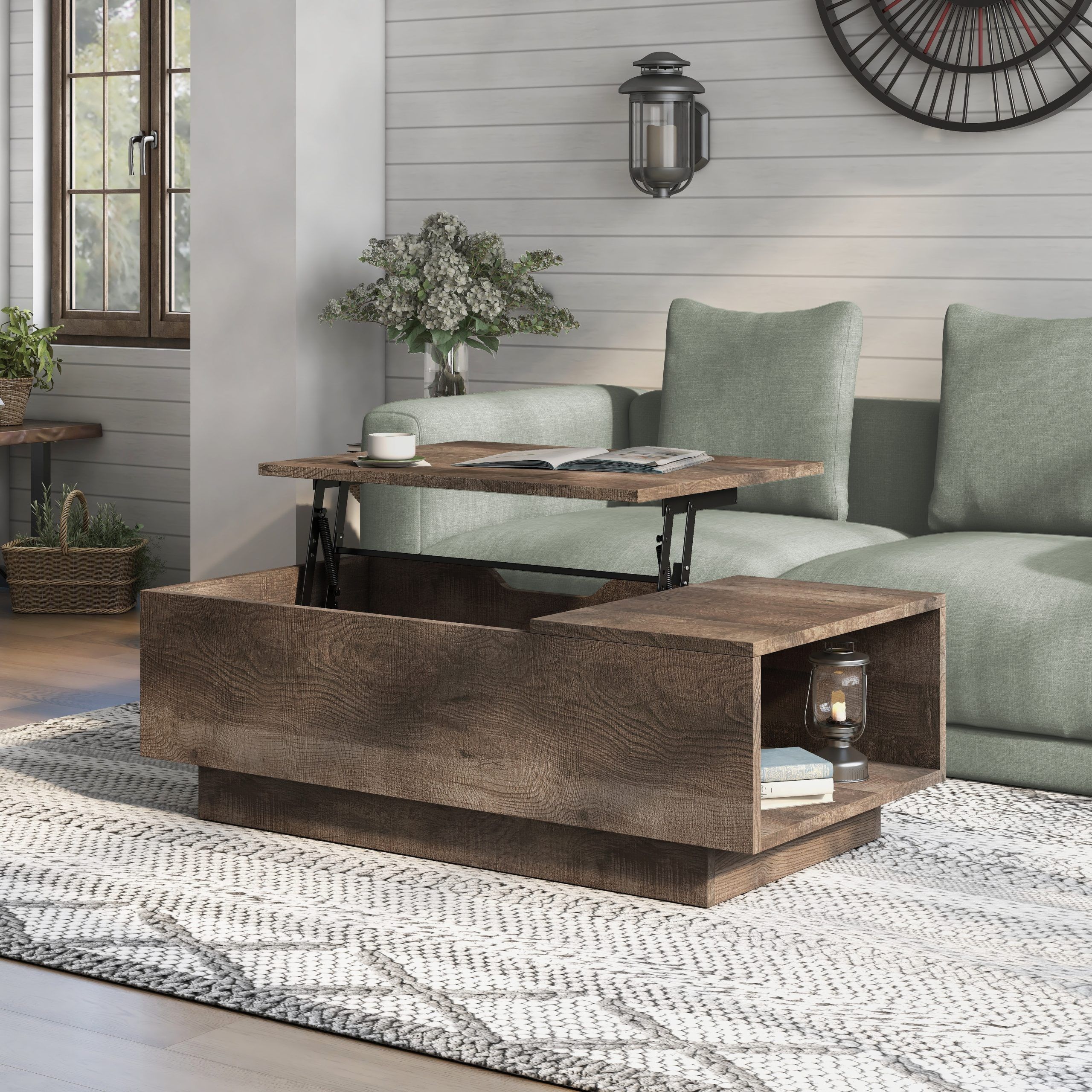 Uver Rustic 47 Inch 1 Shelf Lift Top Coffee Tablefurniture Of America –  On Sale – Bed Bath & Beyond – 25364296 Throughout Wood Lift Top Coffee Tables (View 4 of 15)